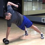 Plank, High Row, Dumbbell