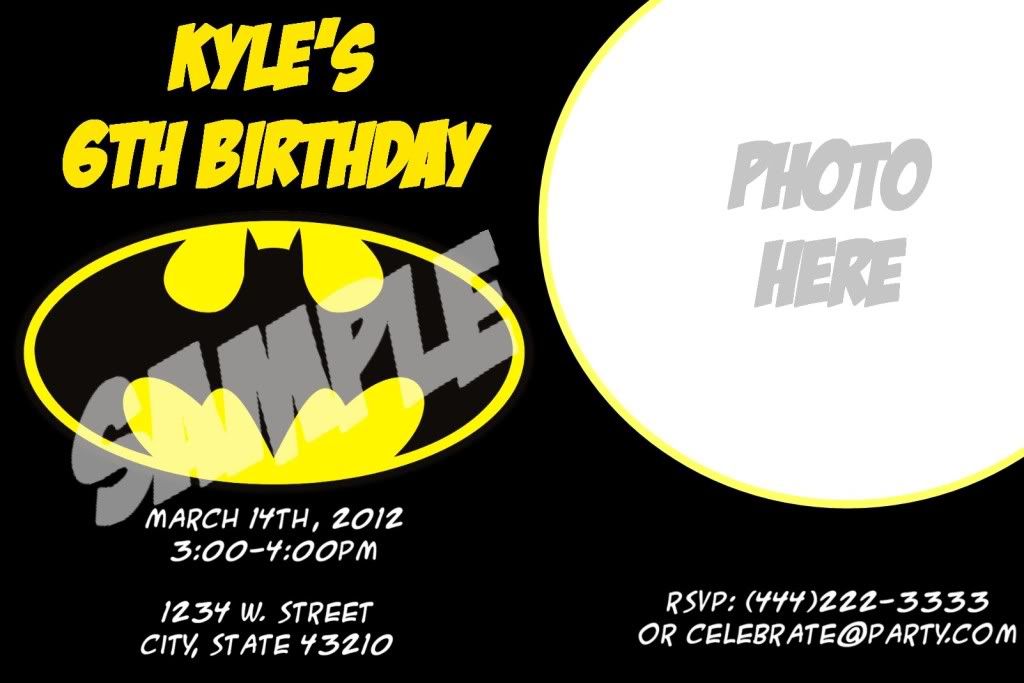 Batman Party Invitations