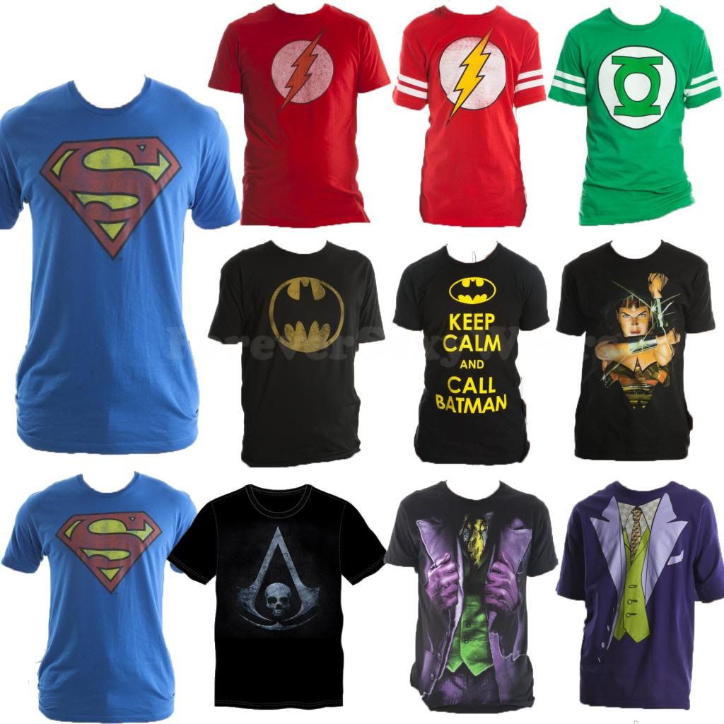 men teen marvel dc comic tee shirt short sleeved superman batman