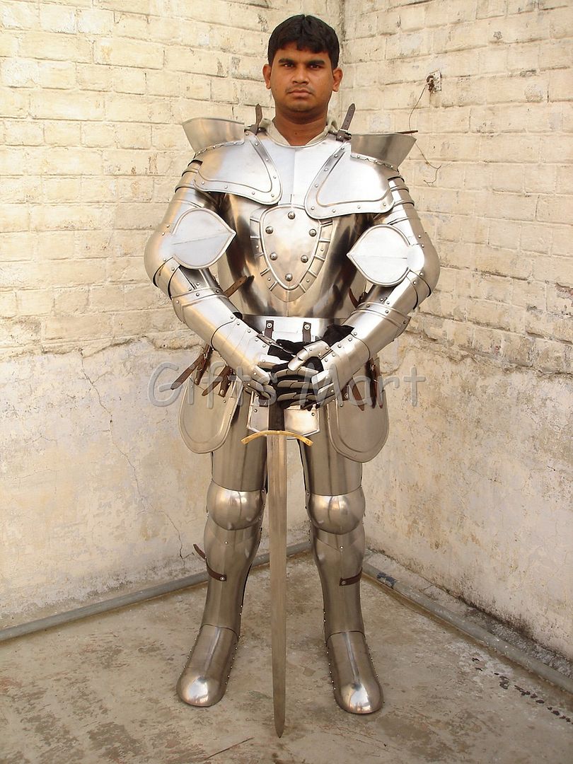 Fully Wearable Medieval European Knight Full Suit of Armor Breastplate