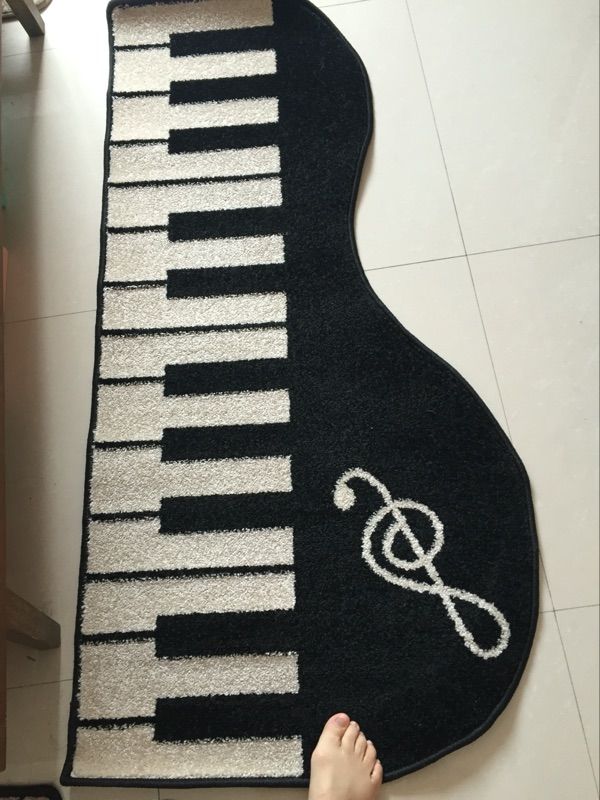 New Black Keyboard area rug piano music note rugs carpet giant piano