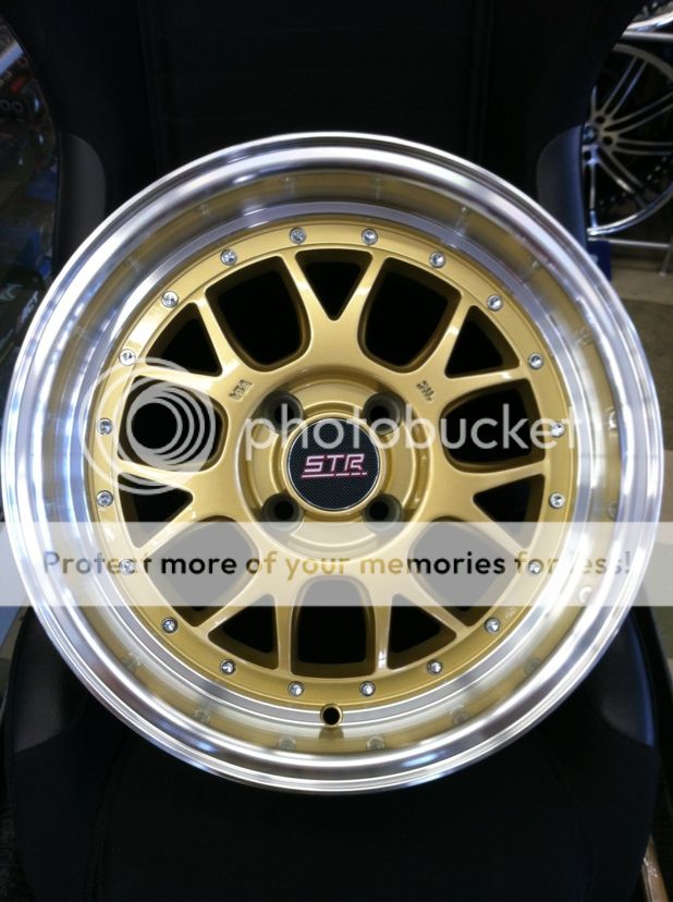 str wheels str502 15x8 4x100 10 gold and machined lip set of 4 wheels