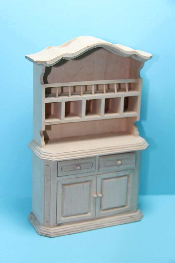 Dollhouse Miniature Unfinished Cabinet Hutch Cupboard Gwj26