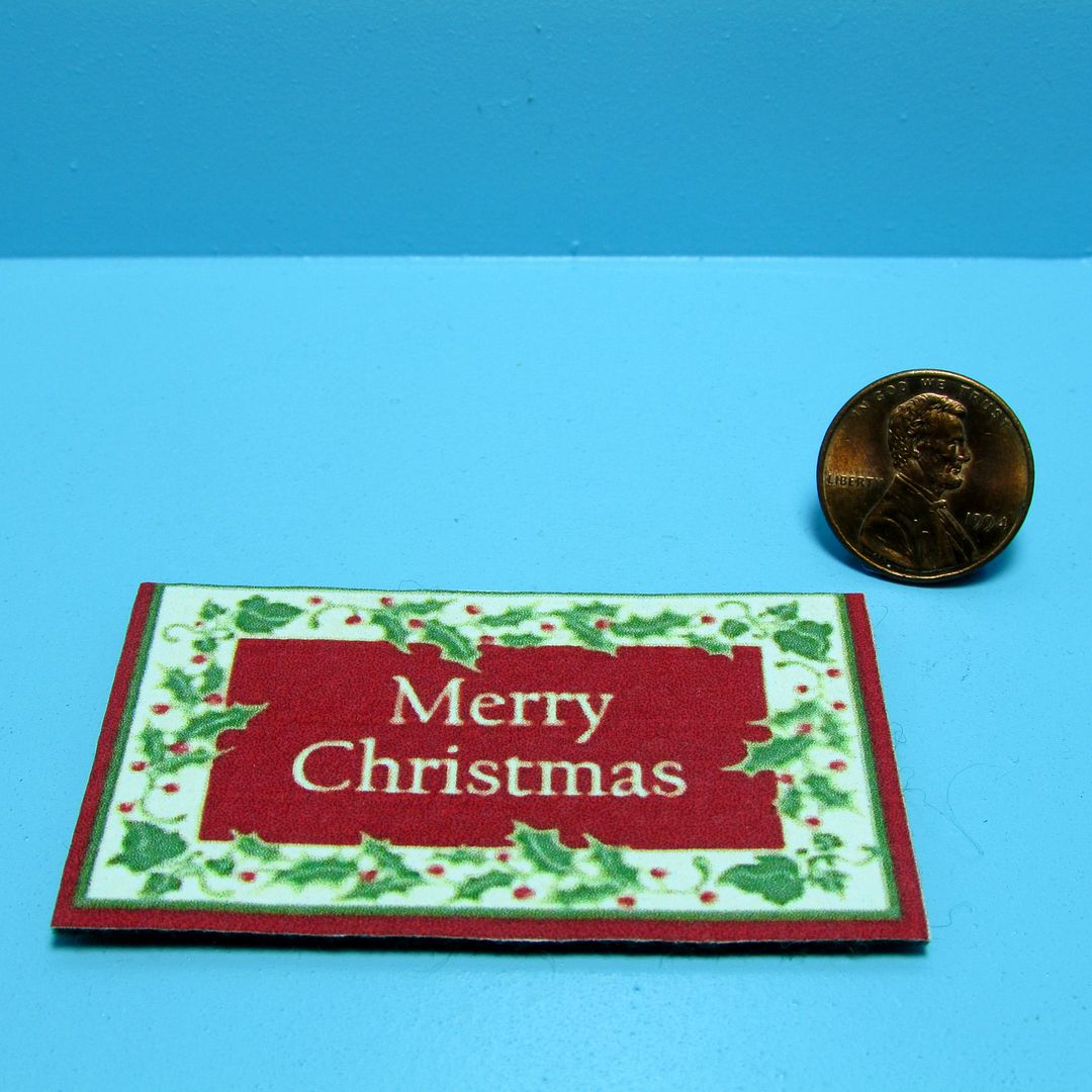 Dollhouse Miniature Welcome Door Mat with Lady Bug Design ~ RND167