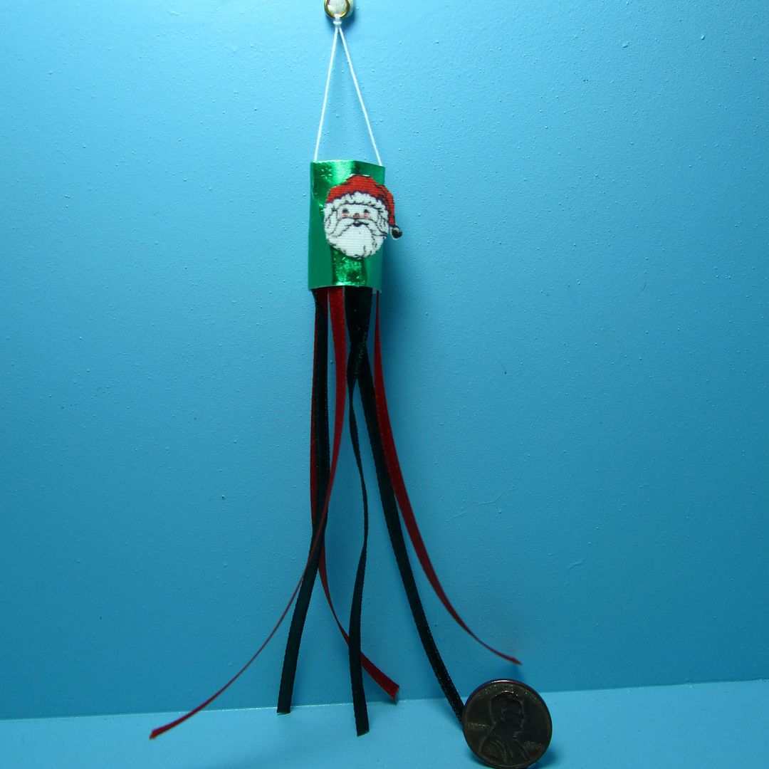Christmas Windsock with Santa ~ DHS4862 Dollhouse Miniature Winter