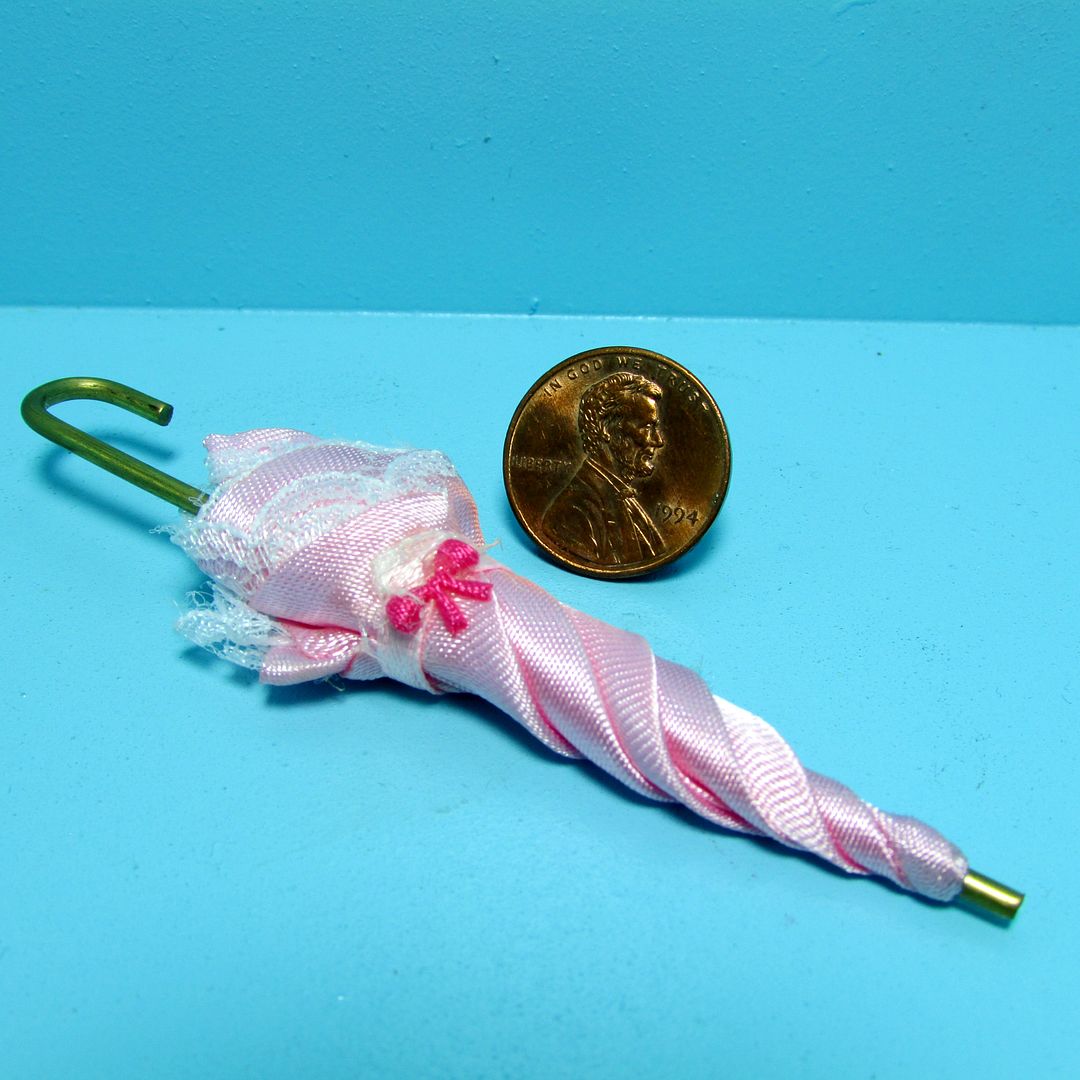 DOLLHOUSE Victorian Lady/'s Umbrella White w Lace G7160 Miniature