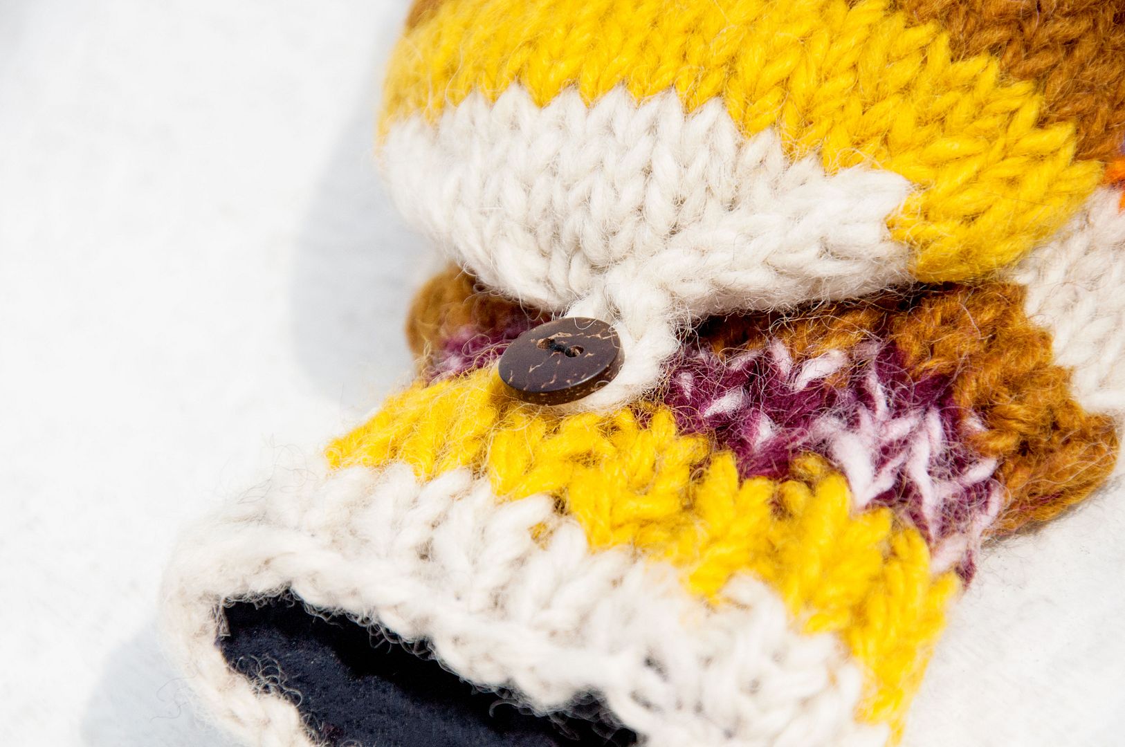 Hand-knitted pure wool knit gloves / detachable gloves / inner bristled gloves / warm gloves - Sala Desert - Gloves & Mittens - Wool Multicolor