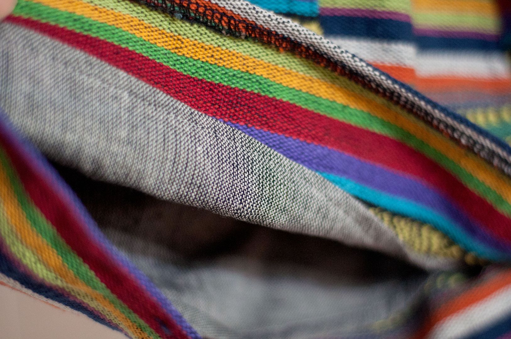 Women's ethnic style knitted shorts stitching cotton knitted shorts-tropical forest rainbow contrast color in South America - Women's Shorts - Cotton & Hemp Multicolor