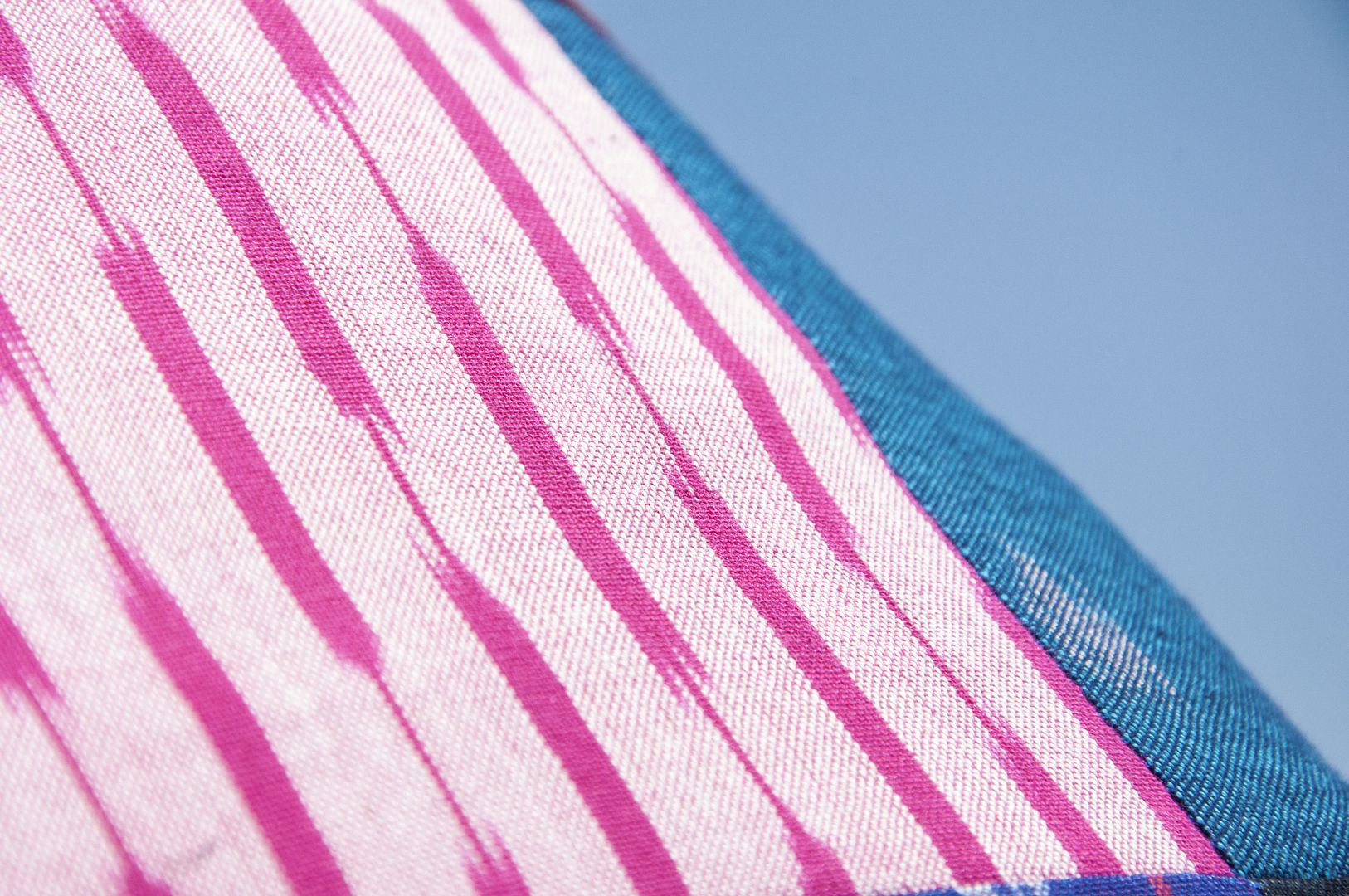 Handmade ikat cuddle pillowcase, cotton cuddle pillowcase, hand-printed cuddle pillowcase-ikat patchwork striped rainbow - Pillows & Cushions - Cotton & Hemp Multicolor