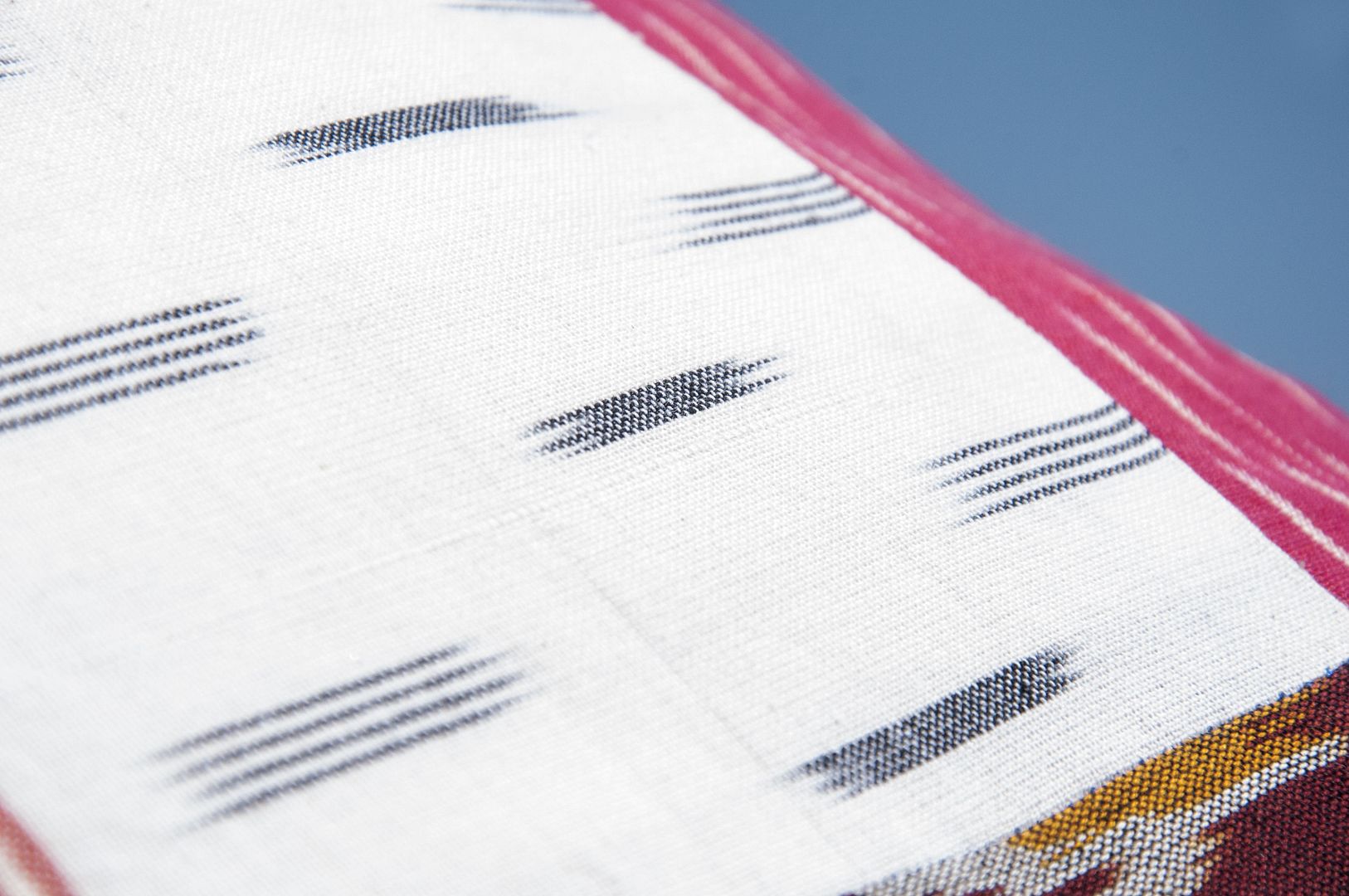 Handmade ikat cuddle pillowcase, cotton cuddle pillowcase, hand-printed cuddle pillowcase-ikat patchwork striped rainbow - Pillows & Cushions - Cotton & Hemp Multicolor