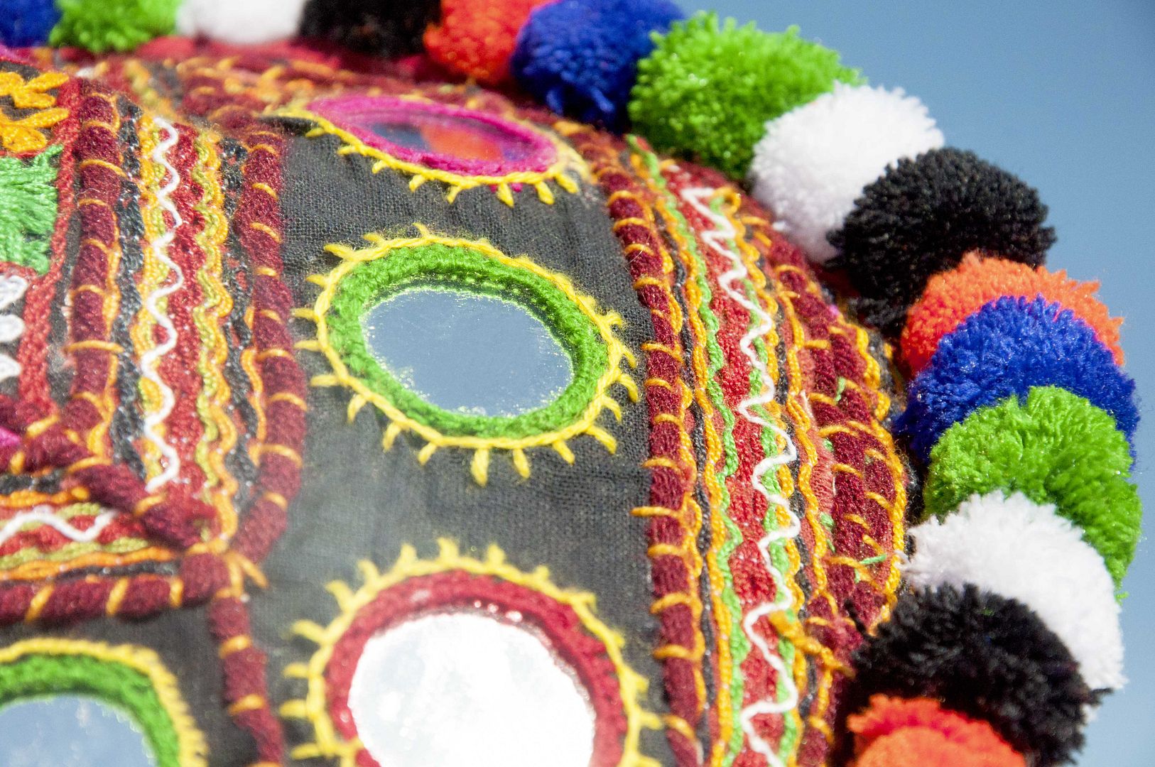 Hand-embroidered cross-body bag, ethnic wind bag, side backpack, shoulder bag, handmade bag, embroidery bag-Desert Geometry - Messenger Bags & Sling Bags - Cotton & Hemp Multicolor