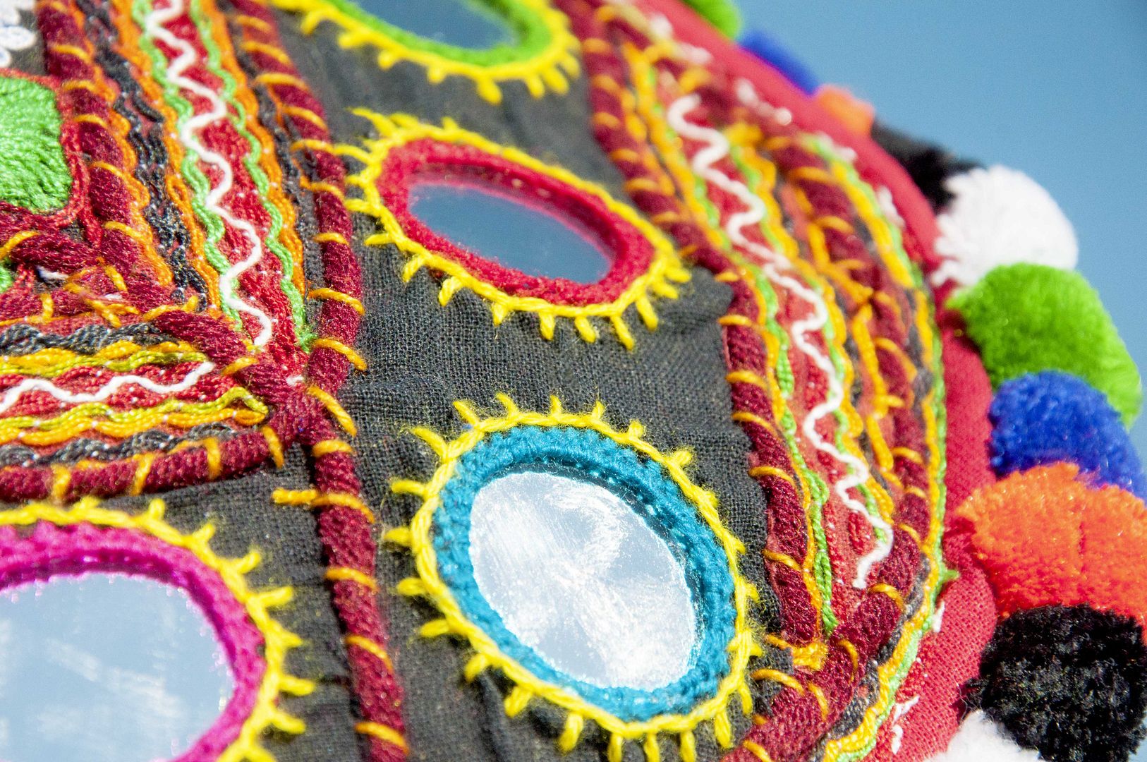 Hand-embroidered cross-body bag, ethnic wind bag, side backpack, shoulder bag, handmade bag, embroidery bag-Desert Geometry - Messenger Bags & Sling Bags - Cotton & Hemp Multicolor