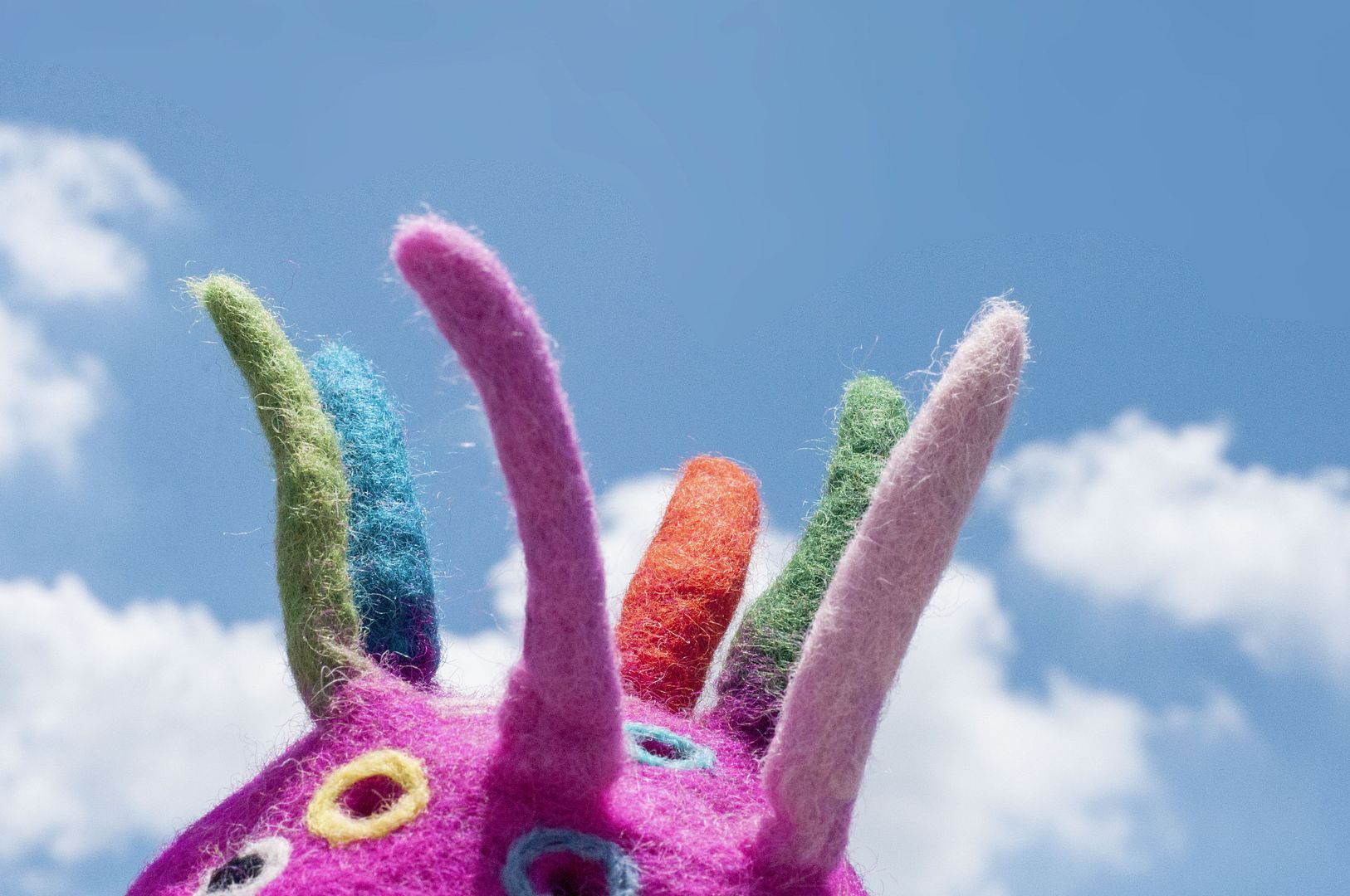 Handmade wool felt pen holder / stationery / pen holder / color wool felt pen holder - monster pen holder pink business card holder - Pen & Pencil Holders - Wool Multicolor