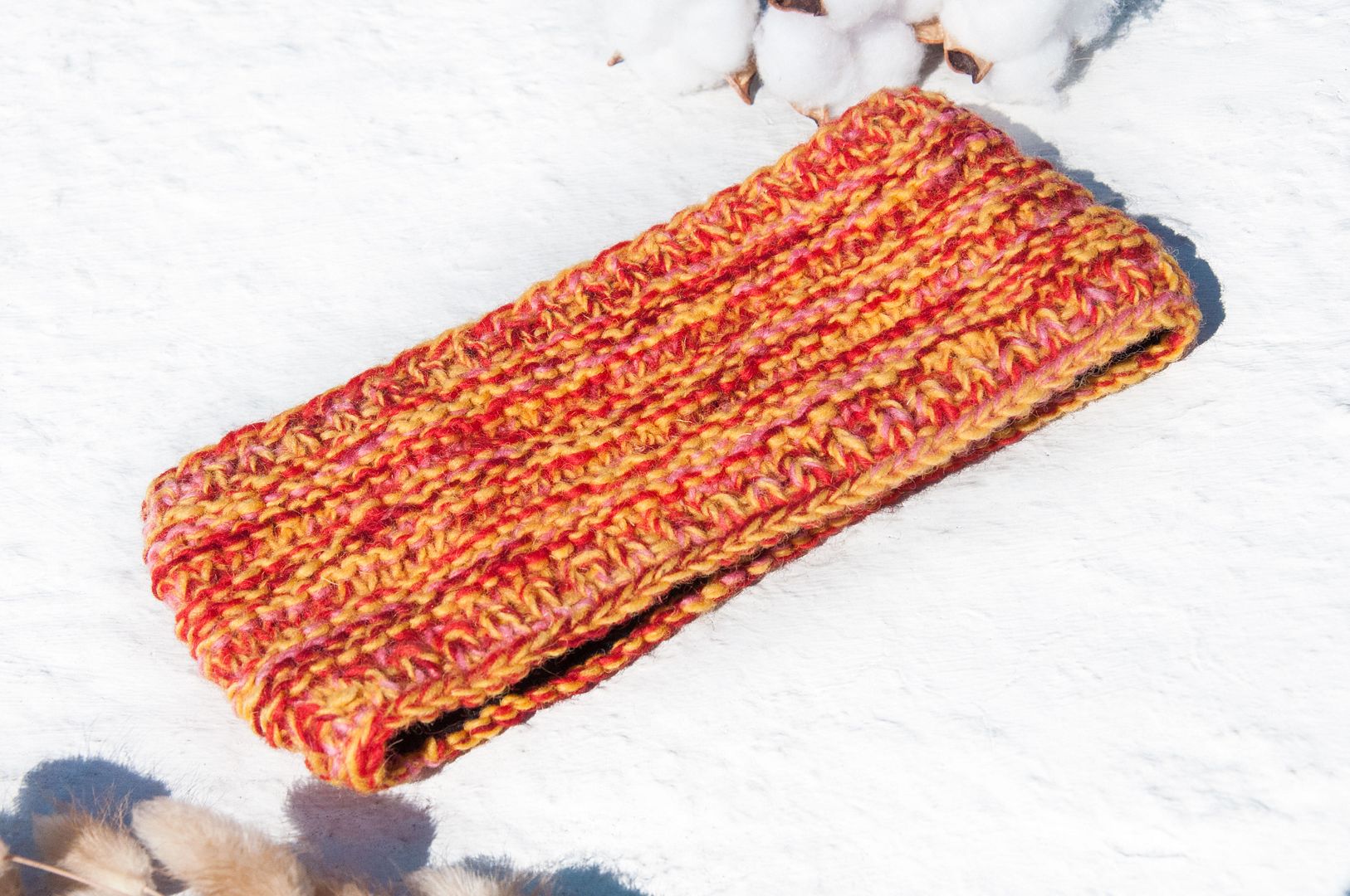 Handmade pure wool woven hair band / woven colorful hair band / crocheted hair accessories / handmade twist hair band - macaron - Headbands - Wool Multicolor