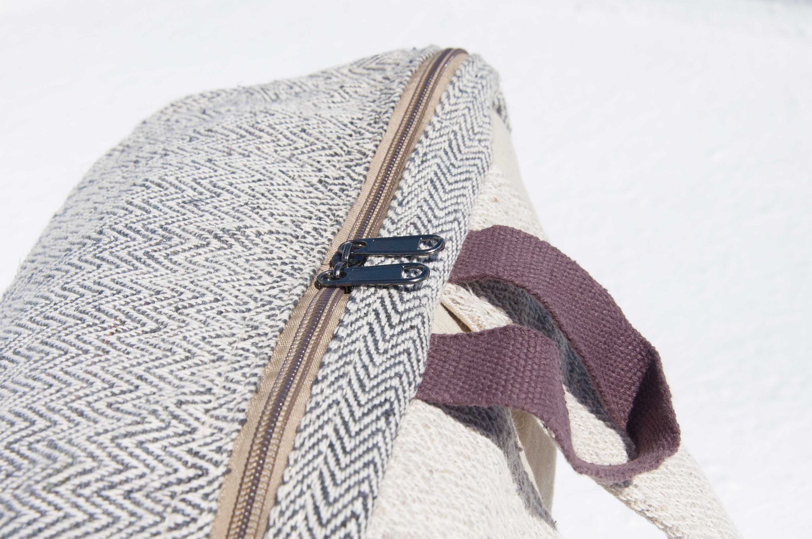 After Linen cotton stitching design backpack shoulder bag mountaineering backpack ethnic handmade computer bag - simple forest wind - Backpacks - Cotton & Hemp Blue