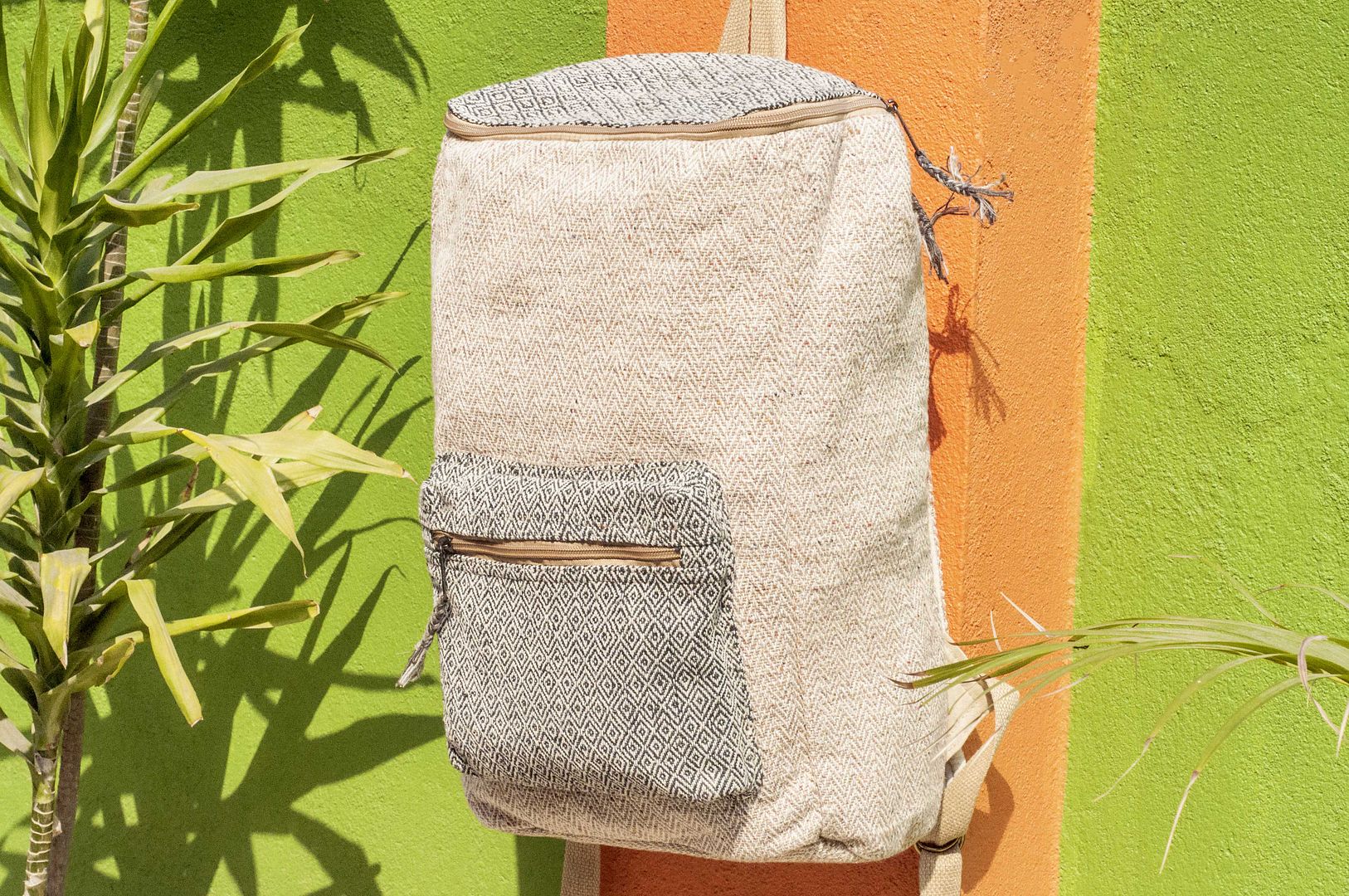バレンタインデーのプレゼントは、綿とリネンのステッチデザインのバックパック/ショルダーバッグ/国家の登山バッグ/パッチワークバッグ/旅行のバックパック/コンピュータバッグ/手作りバッグ南アメリカの生活の幾何学的な正方形のバックパック - リュック・バックパック - コットン・麻 多色