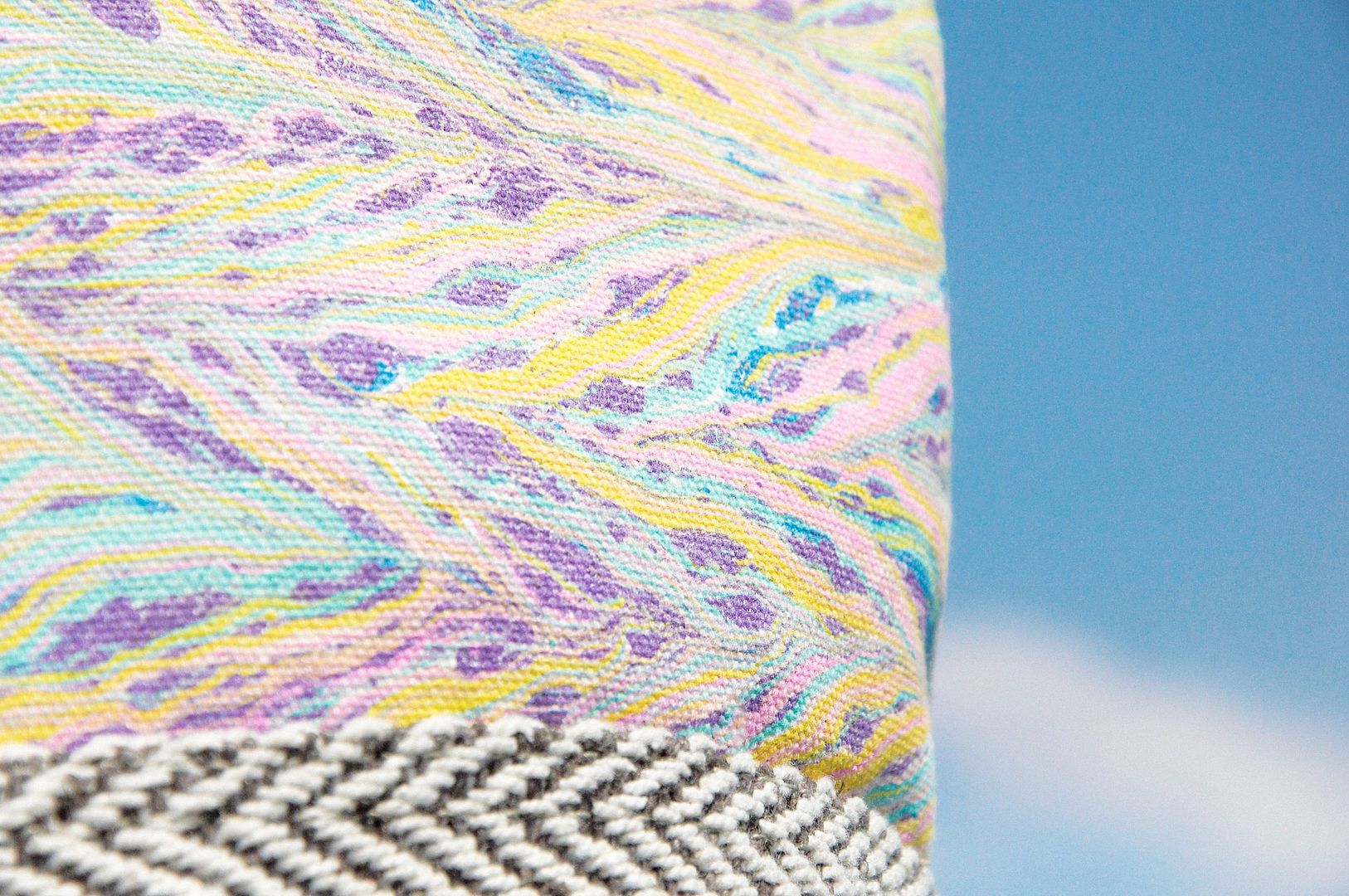After opening the gold handmade patchwork bag backpack shoulder bag travel bag - rainbow color watercolor canvas hand-dyed cotton Linen - Backpacks - Cotton & Hemp Multicolor