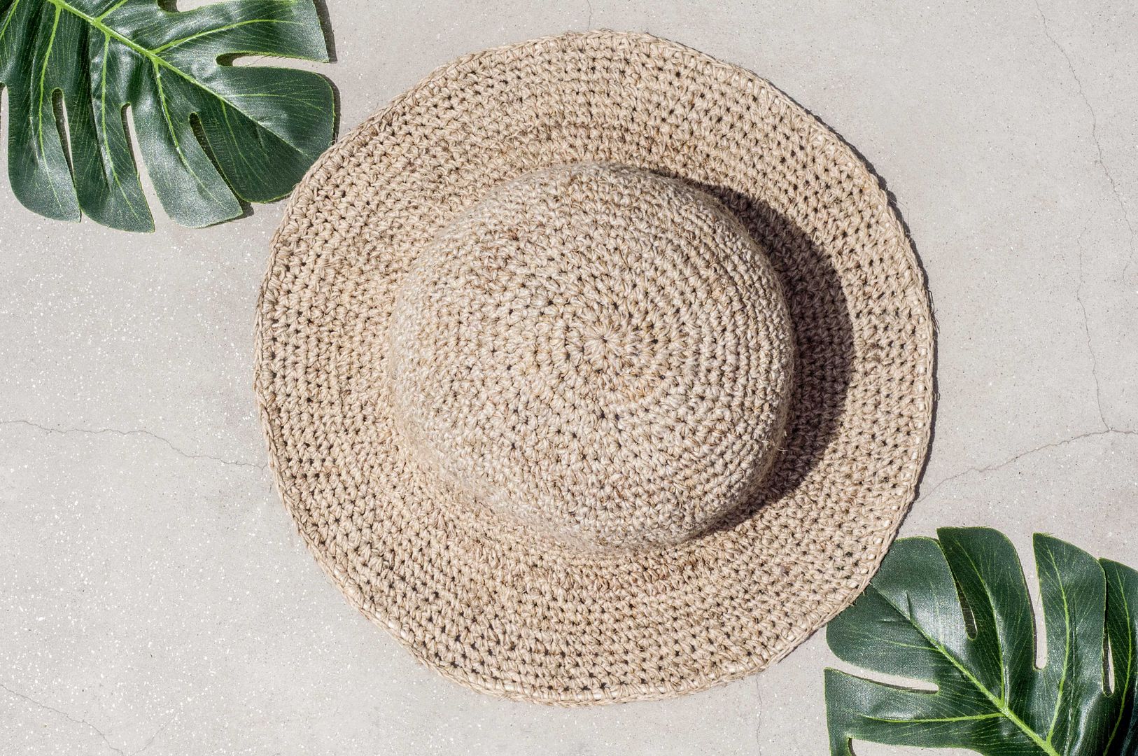 Hand-woven straw hat visor cap hat hand-woven cotton Linen hat crocheted cotton Linen cap - primary color - Hats & Caps - Cotton & Hemp Khaki