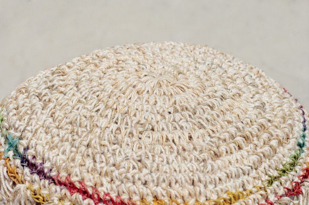 Valentine's Day gift limited to a hand-woven cotton / cotton hat / hat / fisherman hat / straw hat / straw hat - a rainbow in the heart - Hats & Caps - Cotton & Hemp Multicolor