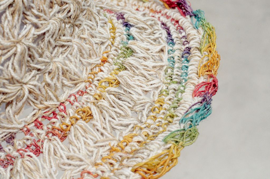 Valentine's Day gift limited to a hand-woven cotton / cotton hat / hat / fisherman hat / straw hat / straw hat - a rainbow in the heart - Hats & Caps - Cotton & Hemp Multicolor