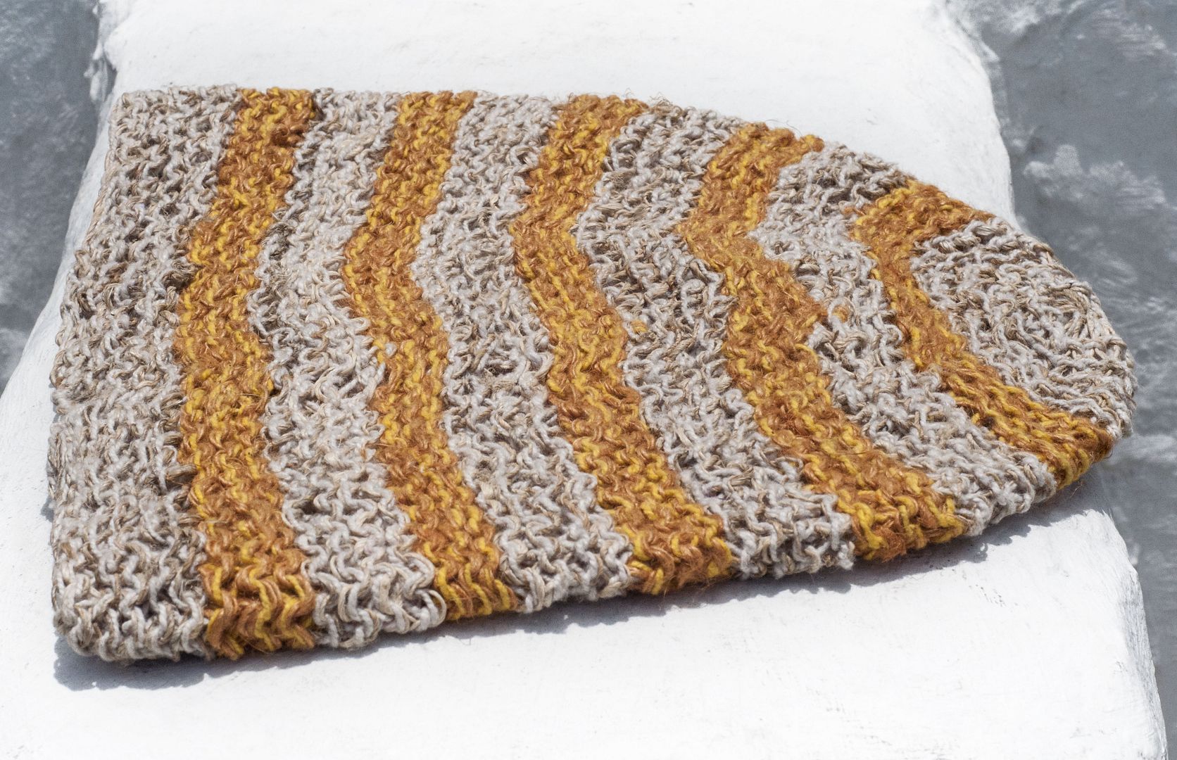 Crochet cotton hat fisherman hat visor patch cloth cotton hat handmade knit hat - orange pineapple cake - Hats & Caps - Cotton & Hemp Orange