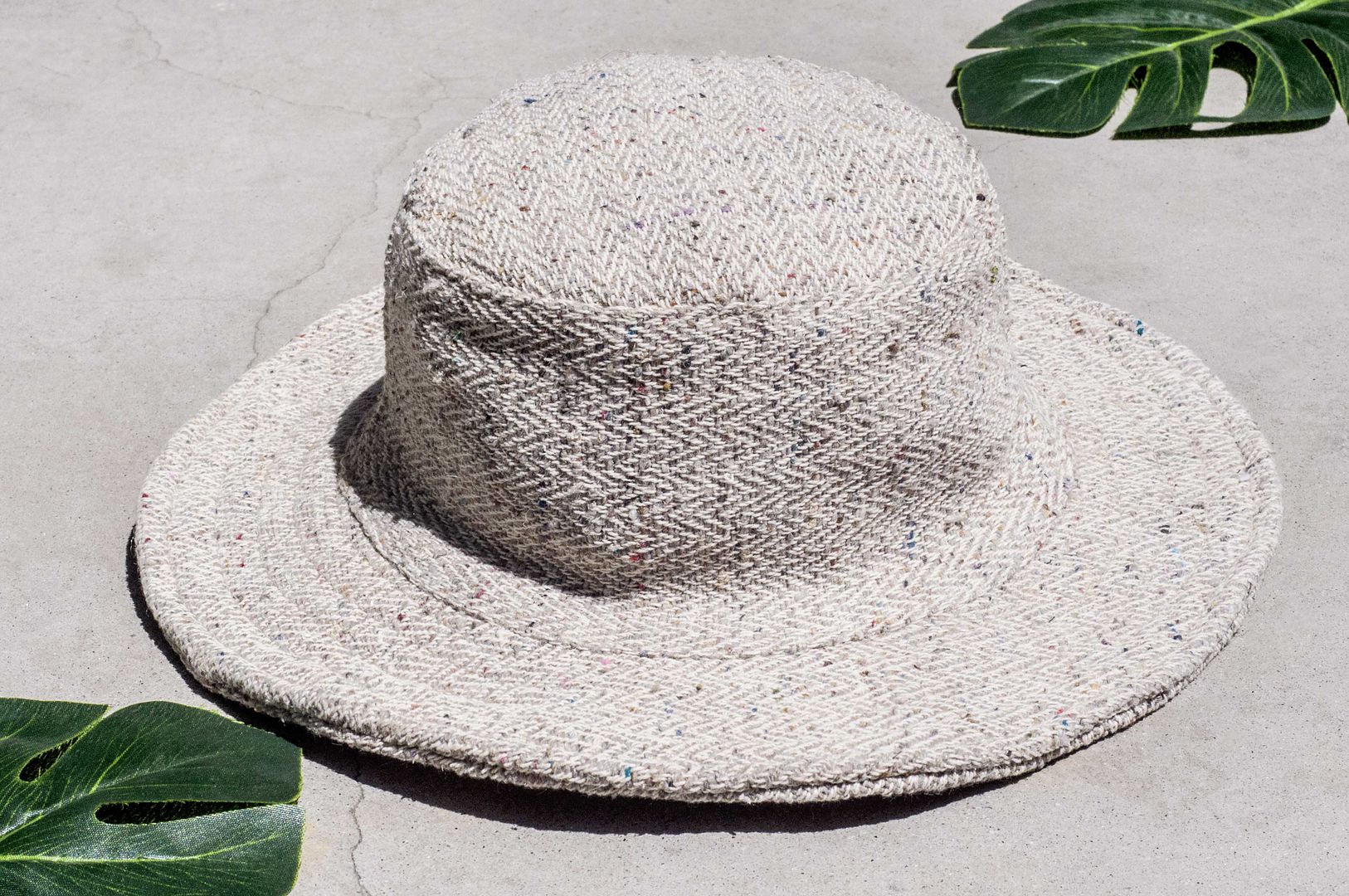 Hand-knitted cotton hat fisherman hat visor quilt hat hand-knit gentleman hat - star spot hand-woven cloth - Hats & Caps - Cotton & Hemp Multicolor