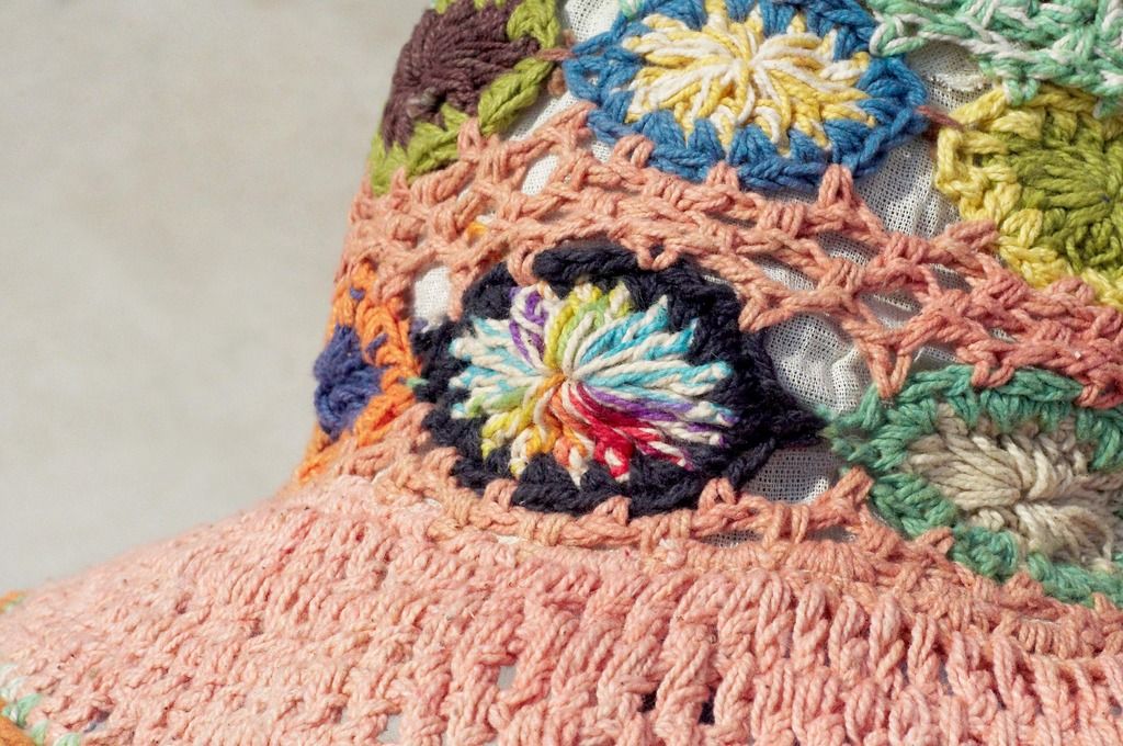 Valentine's Day gift a limited edition of hand-woven cotton Linen cap / knit cap / hat / straw hat / visor / crocheted hat - pink flowers woven Forest - Hats & Caps - Cotton & Hemp Pink
