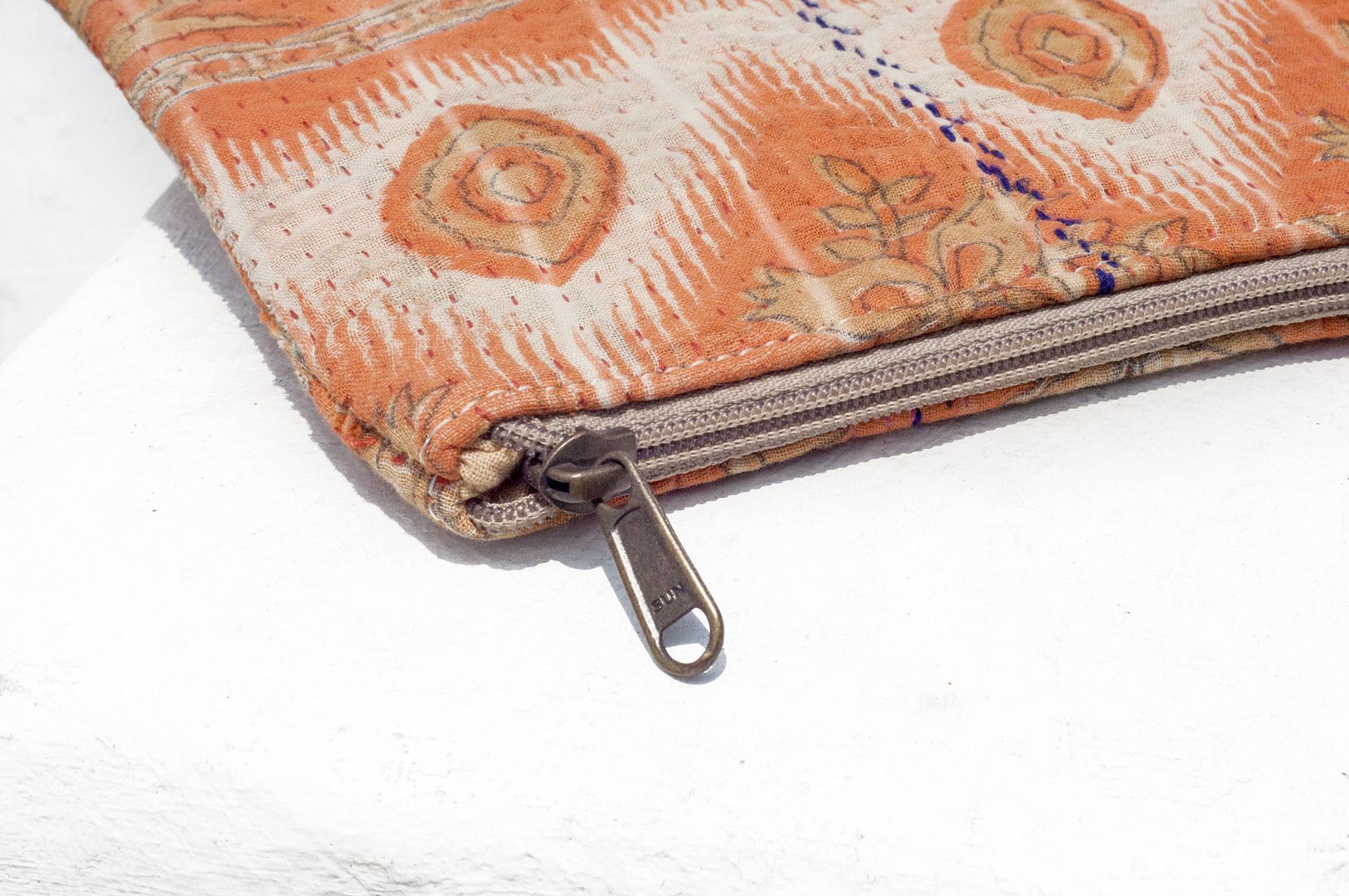 i-pad embroidered storage bag tablet computer bag hand-embroidered i-pad bag iPad leather case-Desert City - Tablet & Laptop Cases - Cotton & Hemp Orange