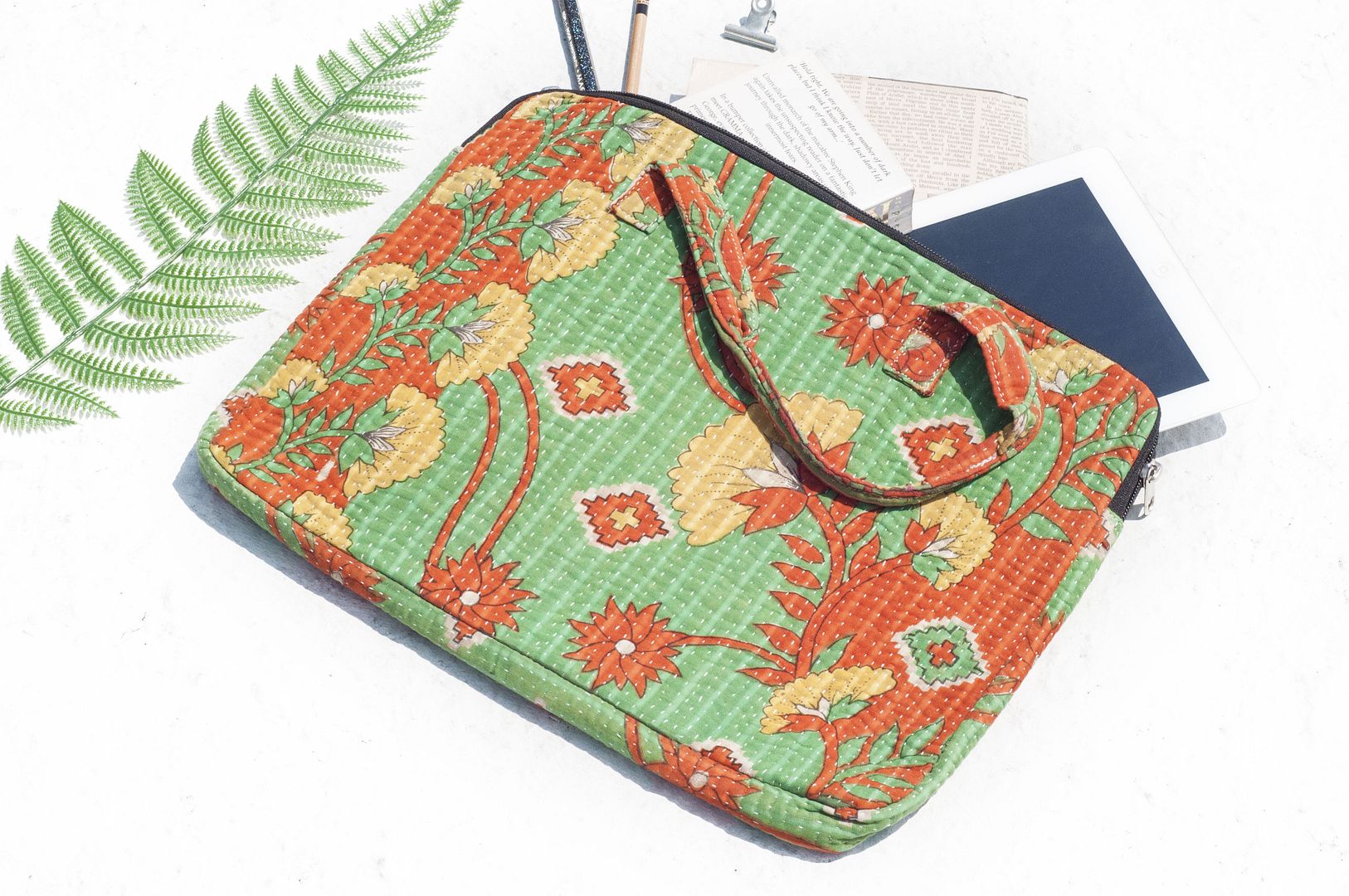 MacBook Air, MacBook Pro 15-inch laptop bag/15-inch protective cover hand-embroidered computer bag - Laptop Bags - Cotton & Hemp Multicolor