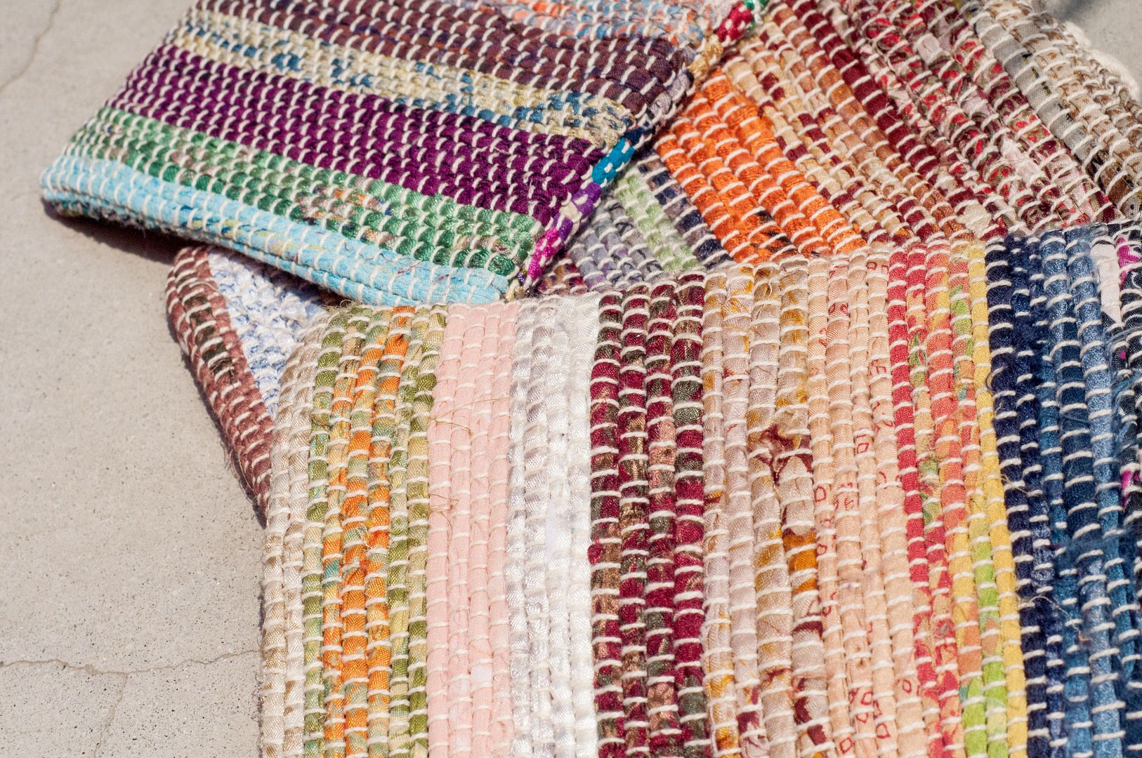 Hand-woven saree line mobile phone bag/mobile phone case/shoulder bag/ leisure card case/travel bag-watercolor stripes - Phone Cases - Cotton & Hemp Multicolor