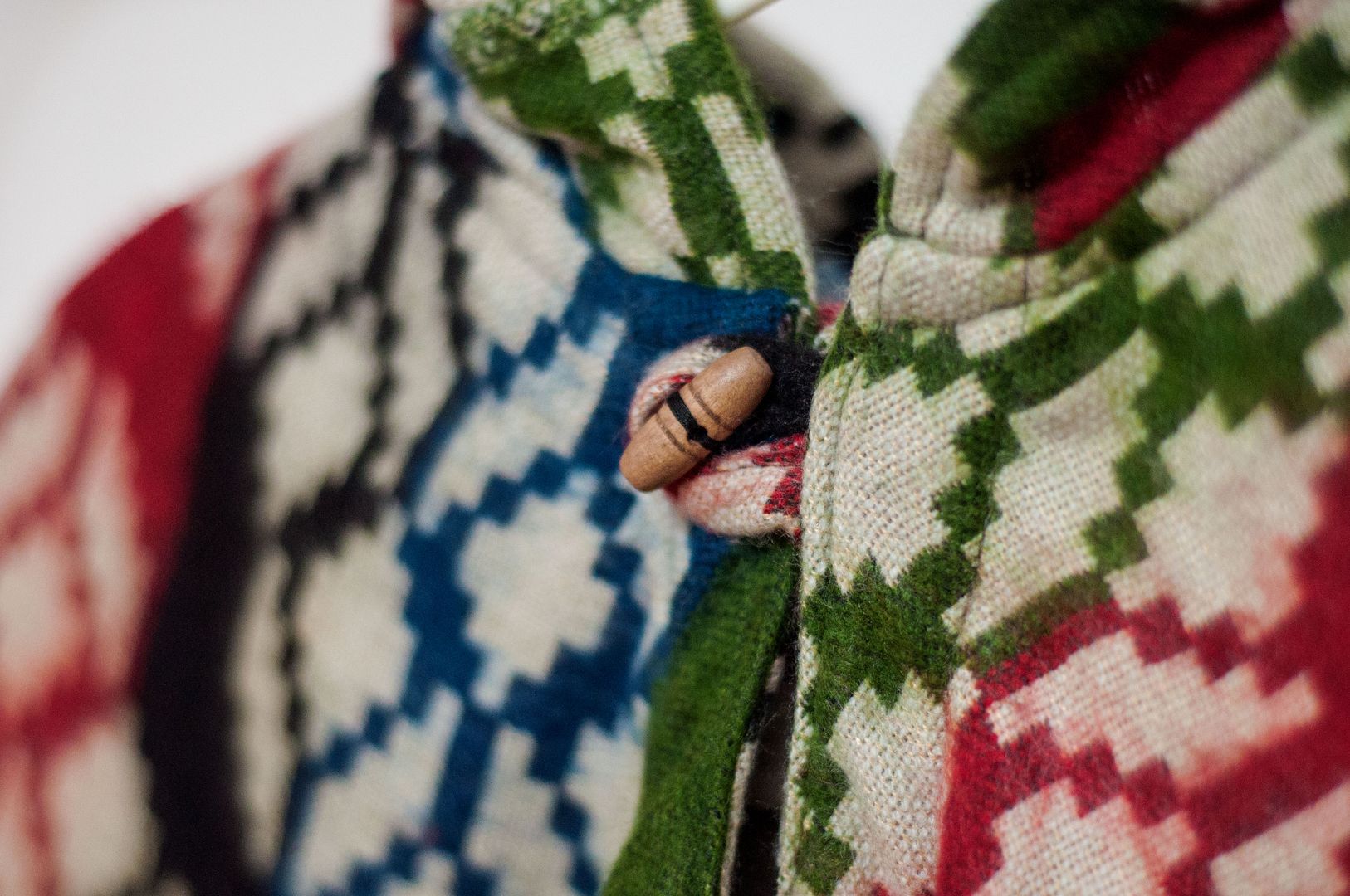 Indian ethnic tassel cape / bohemian cape shawl / wool hooded cape-geometric color blocks - Knit Scarves & Wraps - Wool Multicolor