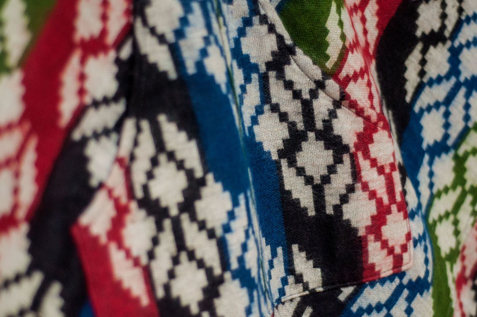 Indian ethnic tassel cape / bohemian cape shawl / wool hooded cape-geometric color blocks - Knit Scarves & Wraps - Wool Multicolor