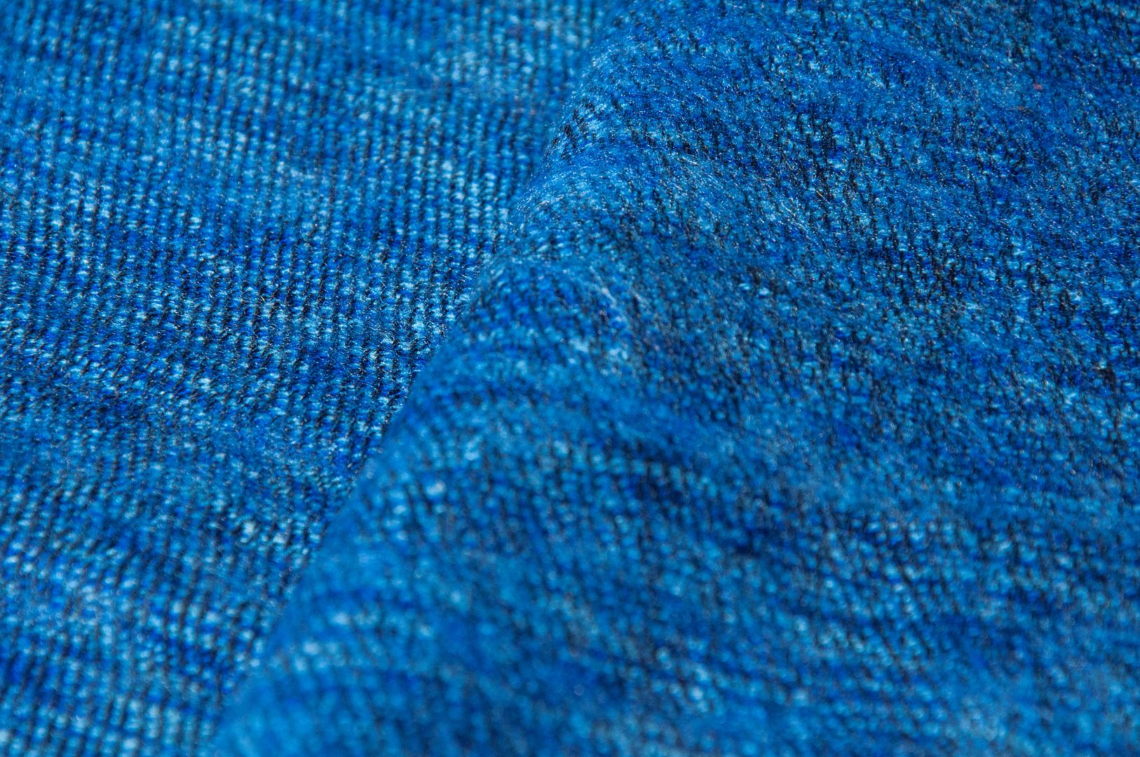 Exchange Gift Pure Wool Scarf / Hand Knit Scarf / Woven Scarf / Pure Wool Scarf - Blue Gradient - Knit Scarves & Wraps - Wool Blue