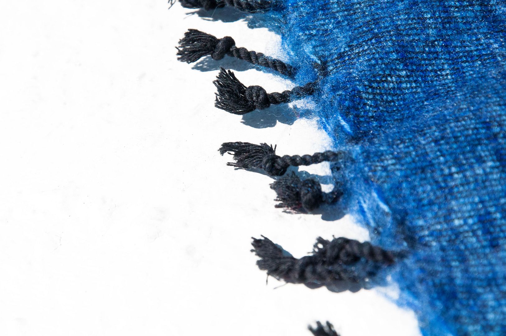 Exchange Gift Pure Wool Scarf / Hand Knit Scarf / Woven Scarf / Pure Wool Scarf - Blue Gradient - Knit Scarves & Wraps - Wool Blue