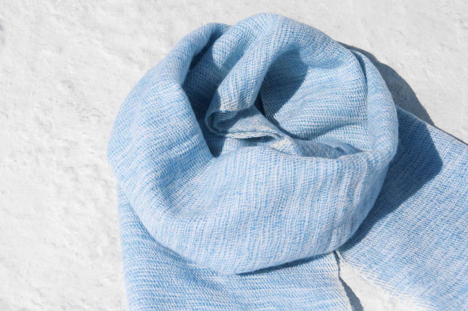 Christmas Gift Pure Wool Scarf/Hand Knitted Scarf/Knitted Scarf/Pure Wool Scarf-Blue Seaside - Scarves - Wool Blue