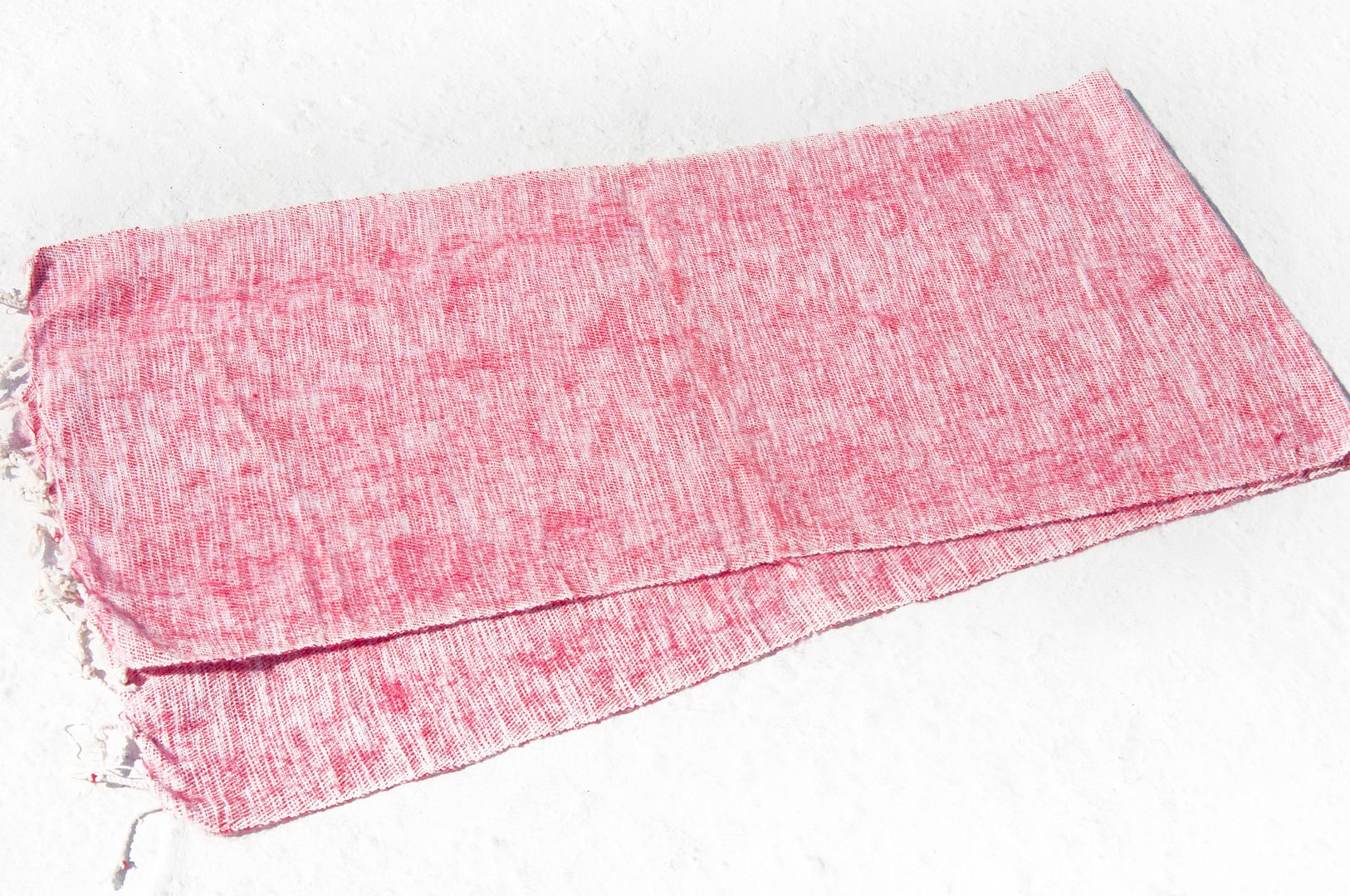 Exchange Gift Pure Wool Scarf / Hand Knit Scarf / Woven Scarf / Pure Wool Scarf - Strawberry Shake - Knit Scarves & Wraps - Wool Red