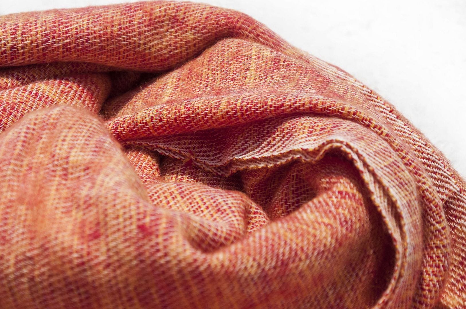 Pure wool shawl / knit scarf / knitted shawl / blanket / pure wool scarf / wool shawl - orange juice - Knit Scarves & Wraps - Wool Orange