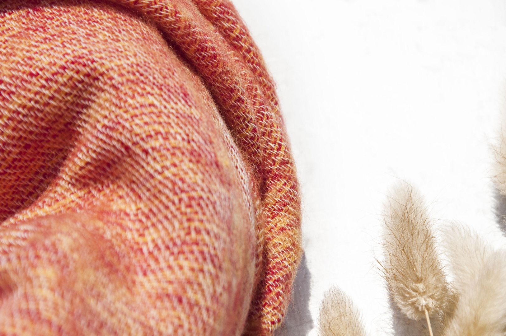 Pure wool shawl / knit scarf / knitted shawl / blanket / pure wool scarf / wool shawl - orange juice - Knit Scarves & Wraps - Wool Orange