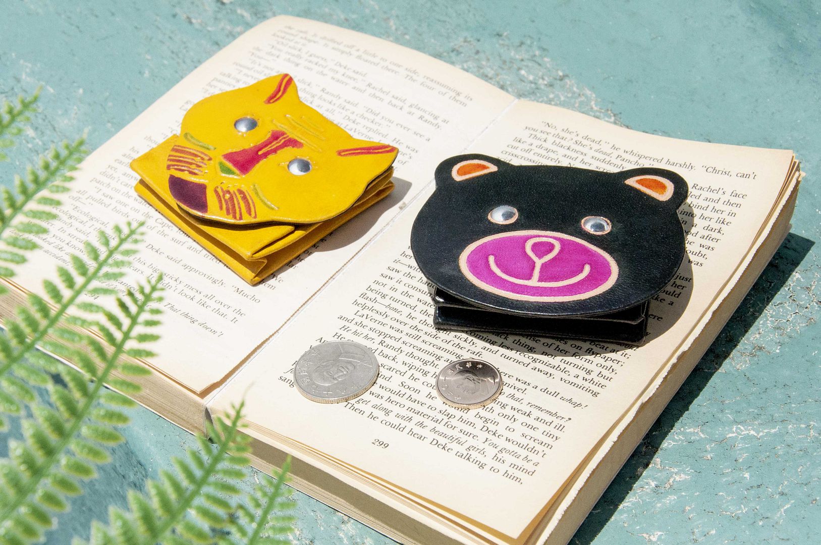 Goatskin coin purse leather coin purse handmade leather coin purse animal coin purse-cute black bear - Coin Purses - Genuine Leather Black
