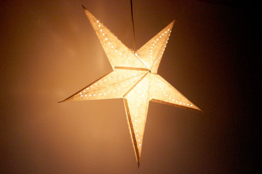 Handmade paper star light / star light / star light / origami light / night light - moonlight snow white star star feeling (manual limit) - Lighting - Paper