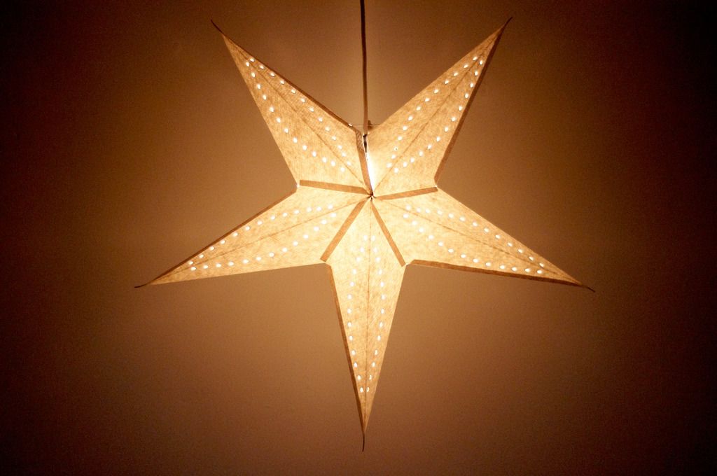 Handmade paper star light / star light / star light / origami light / night light - moonlight snow white star star feeling (manual limit) - Lighting - Paper
