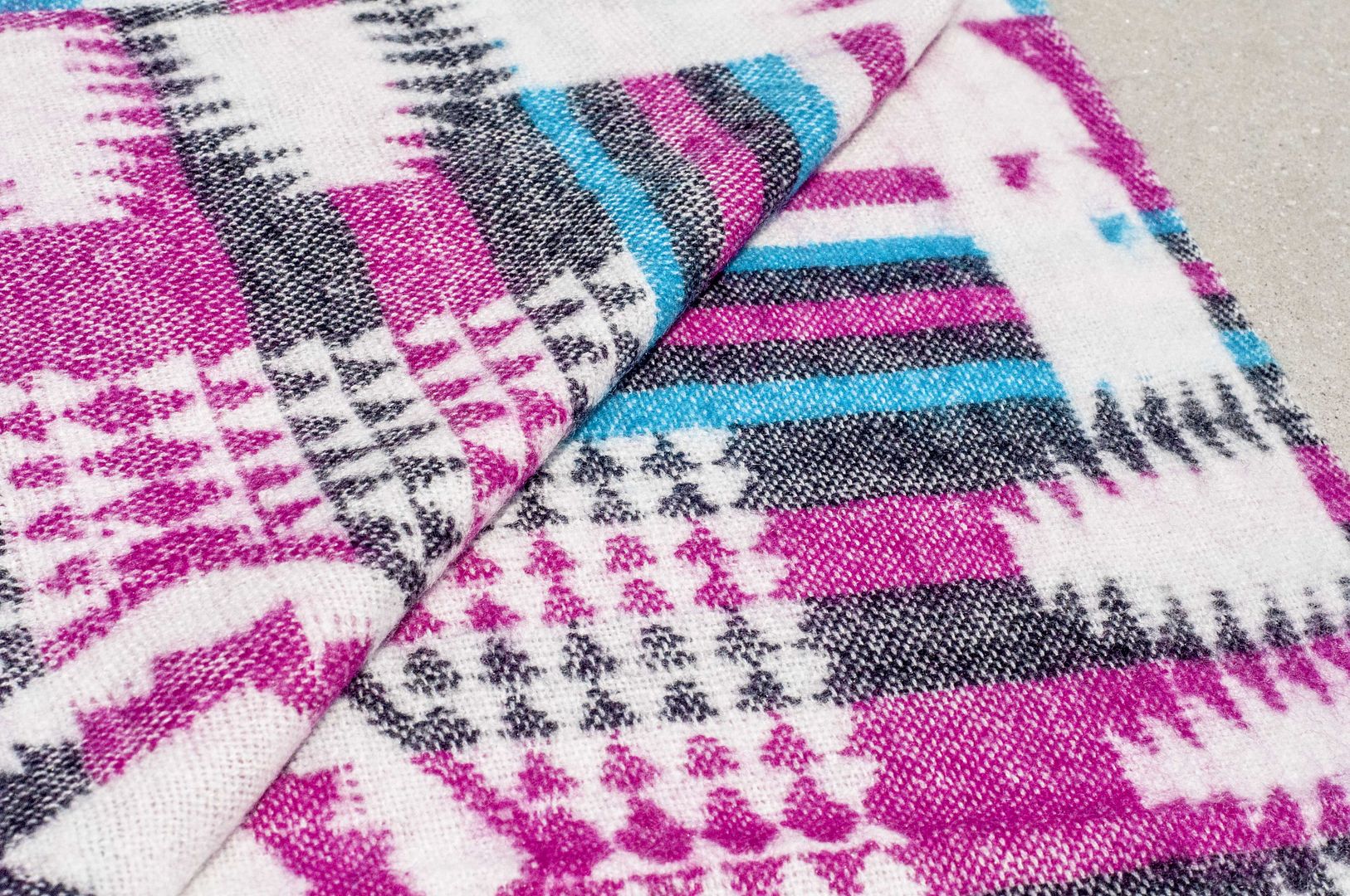 Christmas gift ethnic shawl / boho knitted scarf / ethnic totem scarf / knitted shawl / blanket (made in nepal)-Wandering border Bohemian ethnic geometric totem - Knit Scarves & Wraps - Wool Multicolor