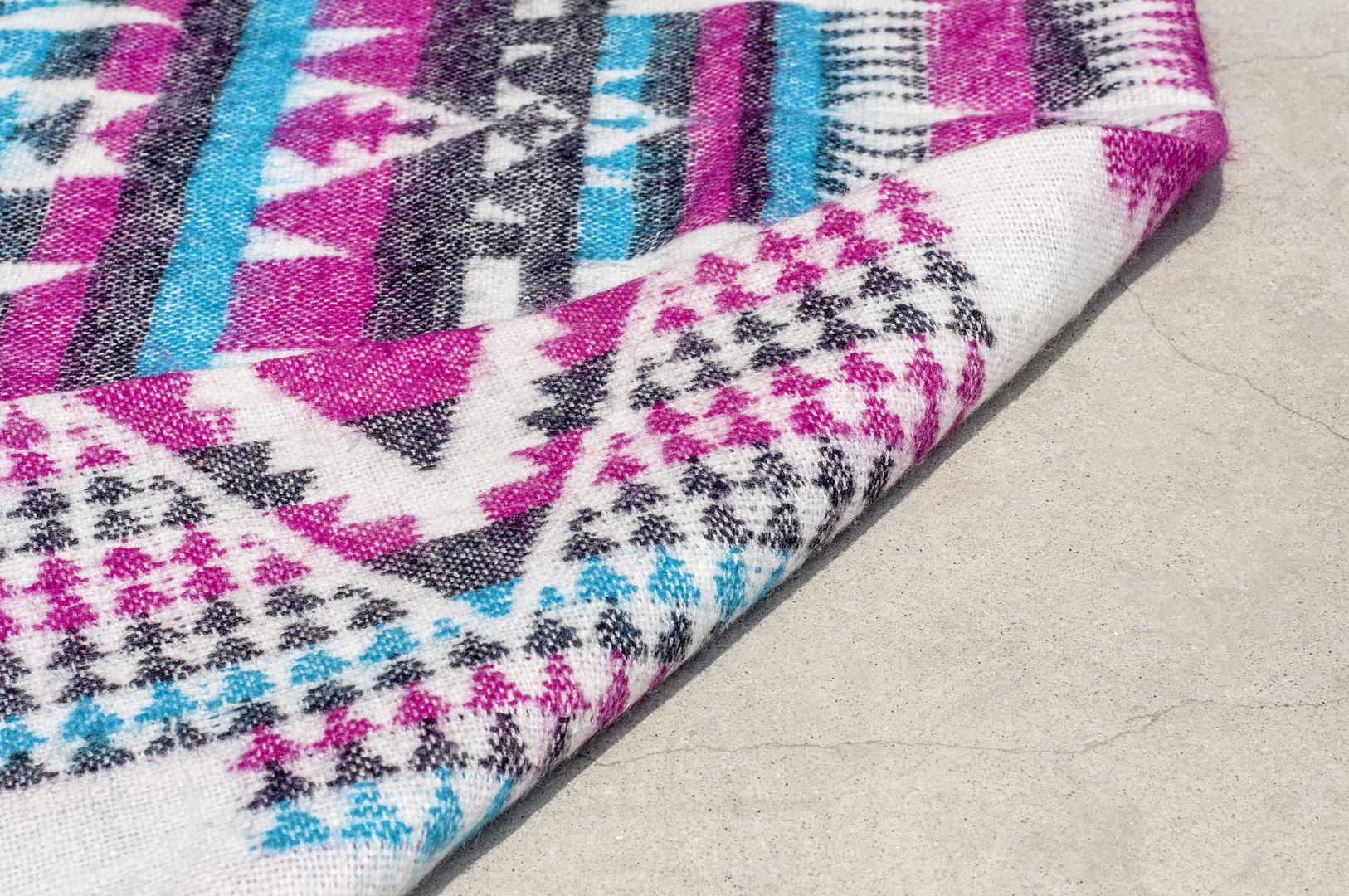 Christmas gift ethnic shawl / boho knitted scarf / ethnic totem scarf / knitted shawl / blanket (made in nepal)-Wandering border Bohemian ethnic geometric totem - Knit Scarves & Wraps - Wool Multicolor