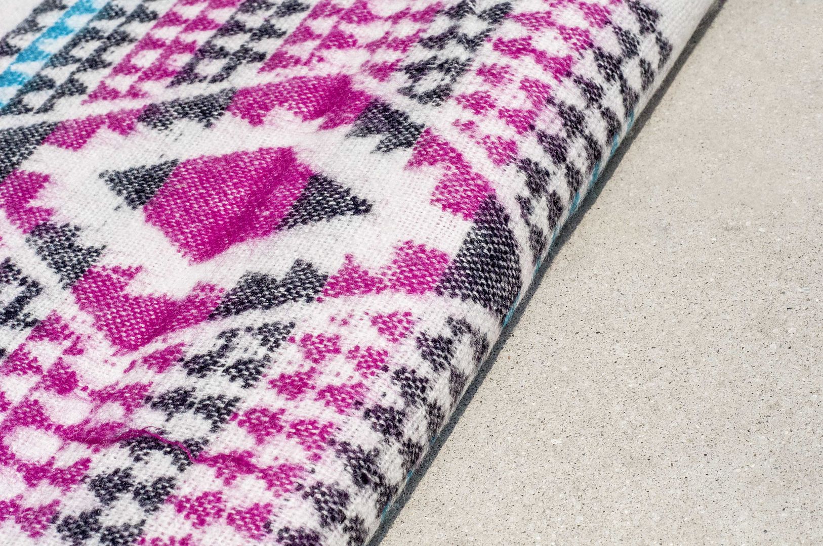 Christmas gift ethnic shawl / boho knitted scarf / ethnic totem scarf / knitted shawl / blanket (made in nepal)-Wandering border Bohemian ethnic geometric totem - Knit Scarves & Wraps - Wool Multicolor