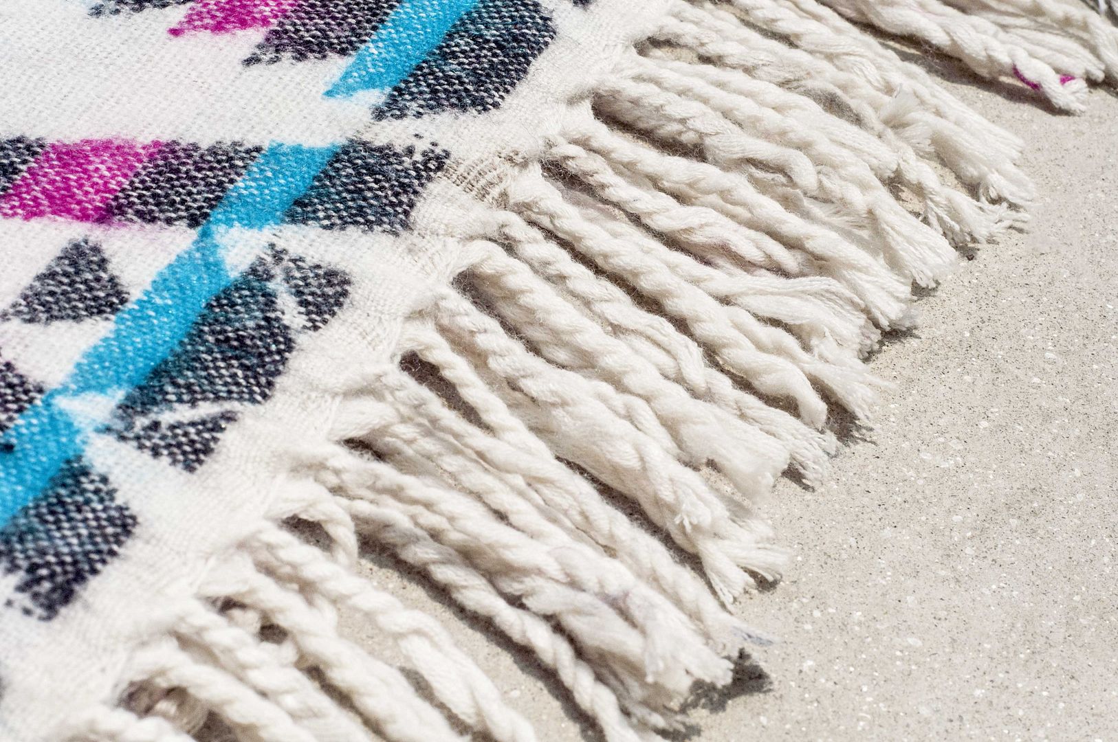 Christmas gift ethnic shawl / boho knitted scarf / ethnic totem scarf / knitted shawl / blanket (made in nepal)-Wandering border Bohemian ethnic geometric totem - Knit Scarves & Wraps - Wool Multicolor