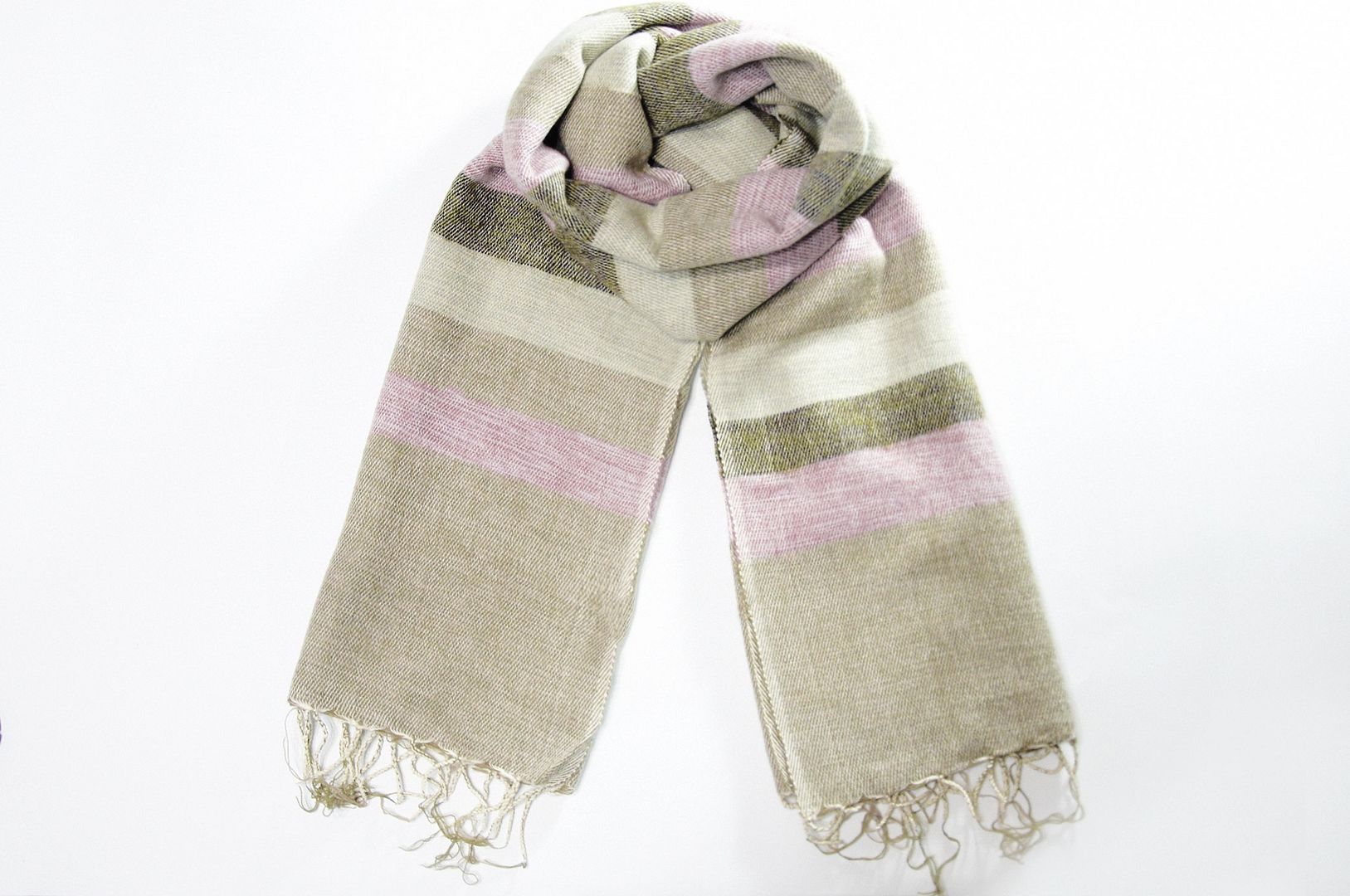 Valentine's Day gift birthday gift limited edition handmade pure wool shawl / boho knitted scarves / hand-woven scarves / knitted shawls / blankets / pure wool scarves / pure wool shawl - simple and stylish strawberry chocolate - Scarves - Wool Multicolor
