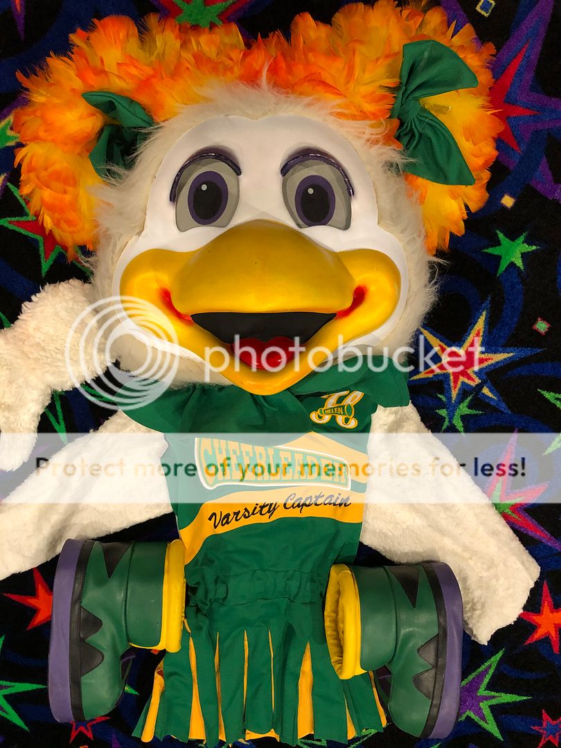 Green Cheer Leader Helen Henny Walk Around Chuck E Cheese Mascot ...