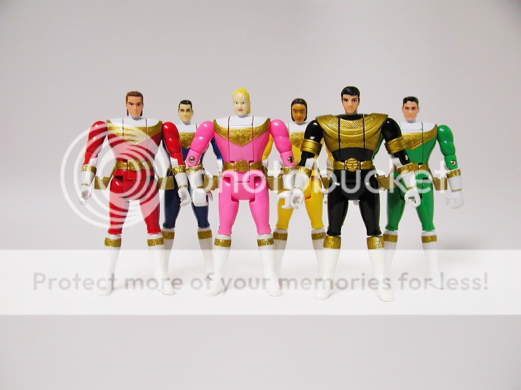 All 6 Auto Morphin Power Rangers Zeo Action Figures Flip Heads 